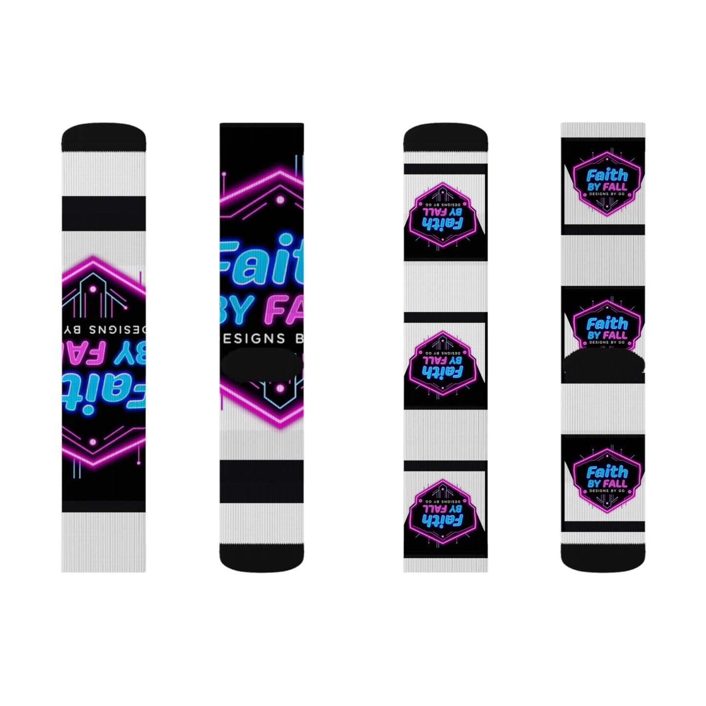 Neon Faith Sublimation Socks | Unique Gift for Faith Enthusiasts | Stylish Feetwear for Everyday Wear, Casual Outfits, and Celebrations