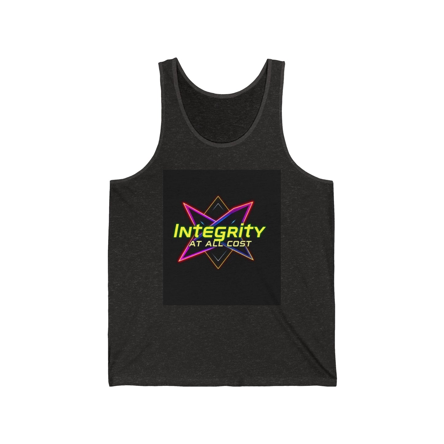 Neon Graphic Tank Top, Inspiring Workout Apparel, Unisex Jersey Tank, Perfect Summer Wear, Motivational Fitness Gift, Integrity Honor [...]