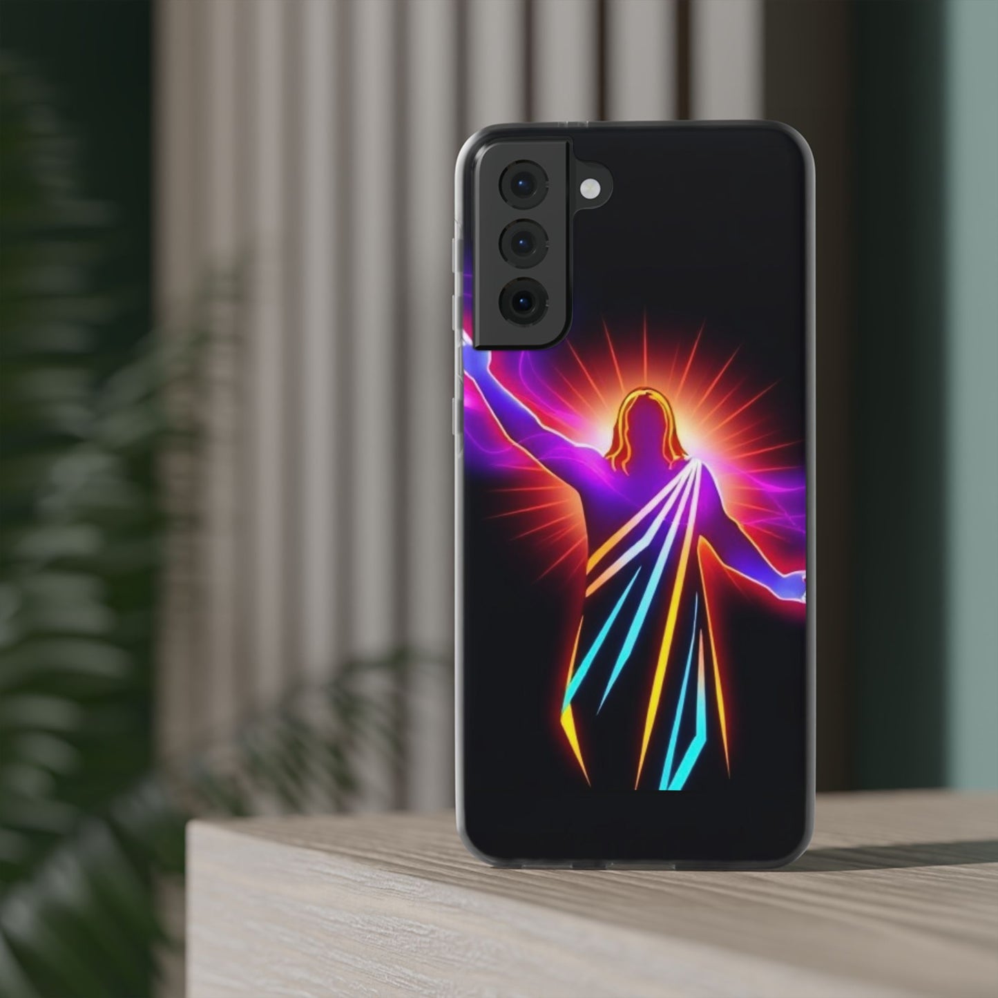Inspirational Jesus Flexi Case - Colorful Phone Cover for Spiritual Connection