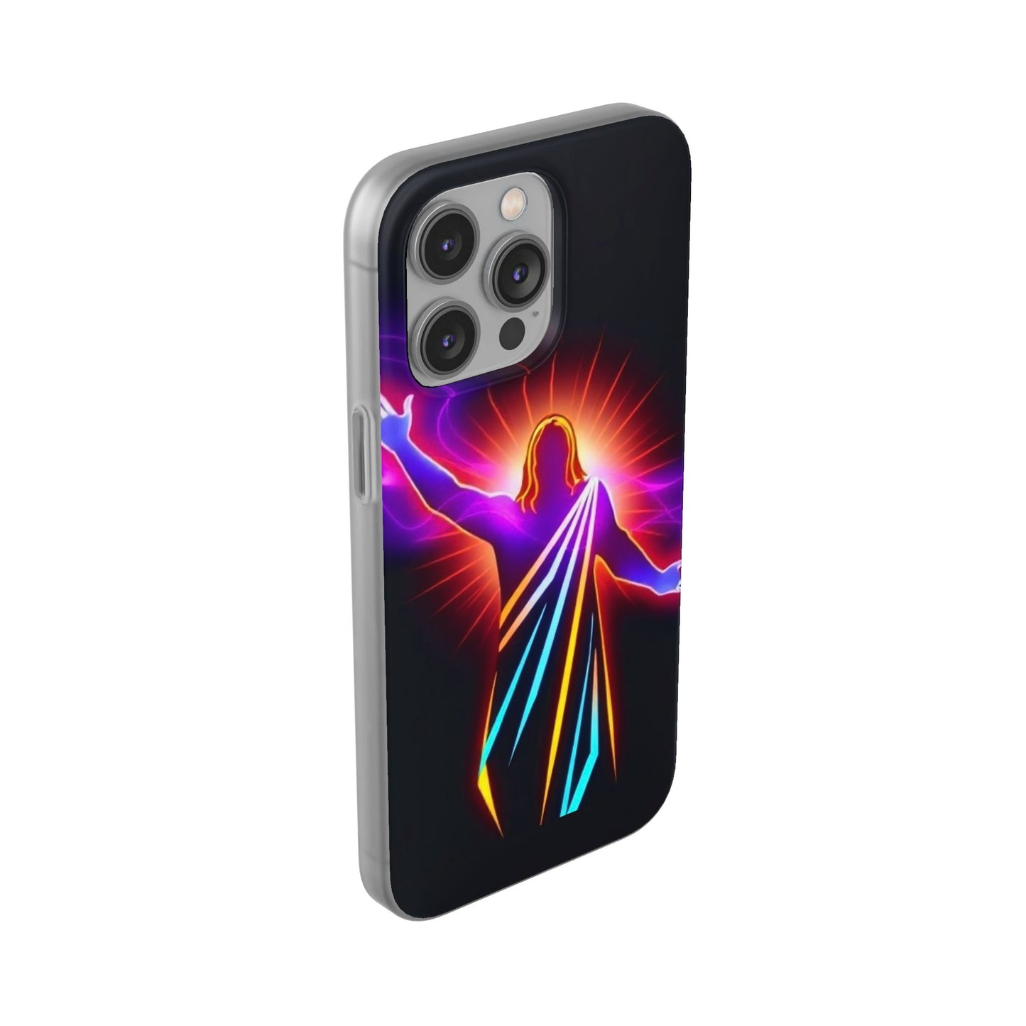 Inspirational Jesus Flexi Case - Colorful Phone Cover for Spiritual Connection