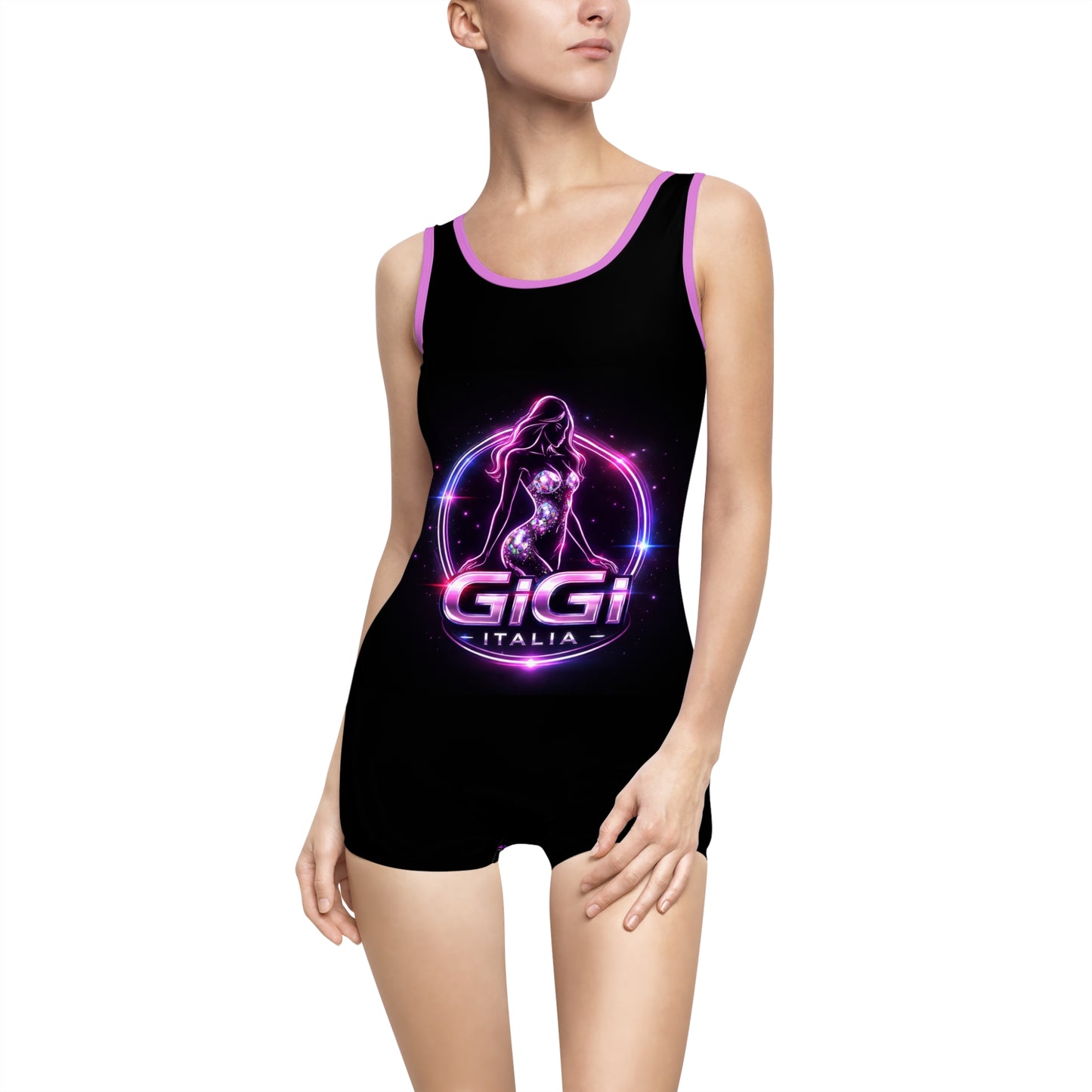 Gigi Italia Retro Neon One-Piece Swimsuit