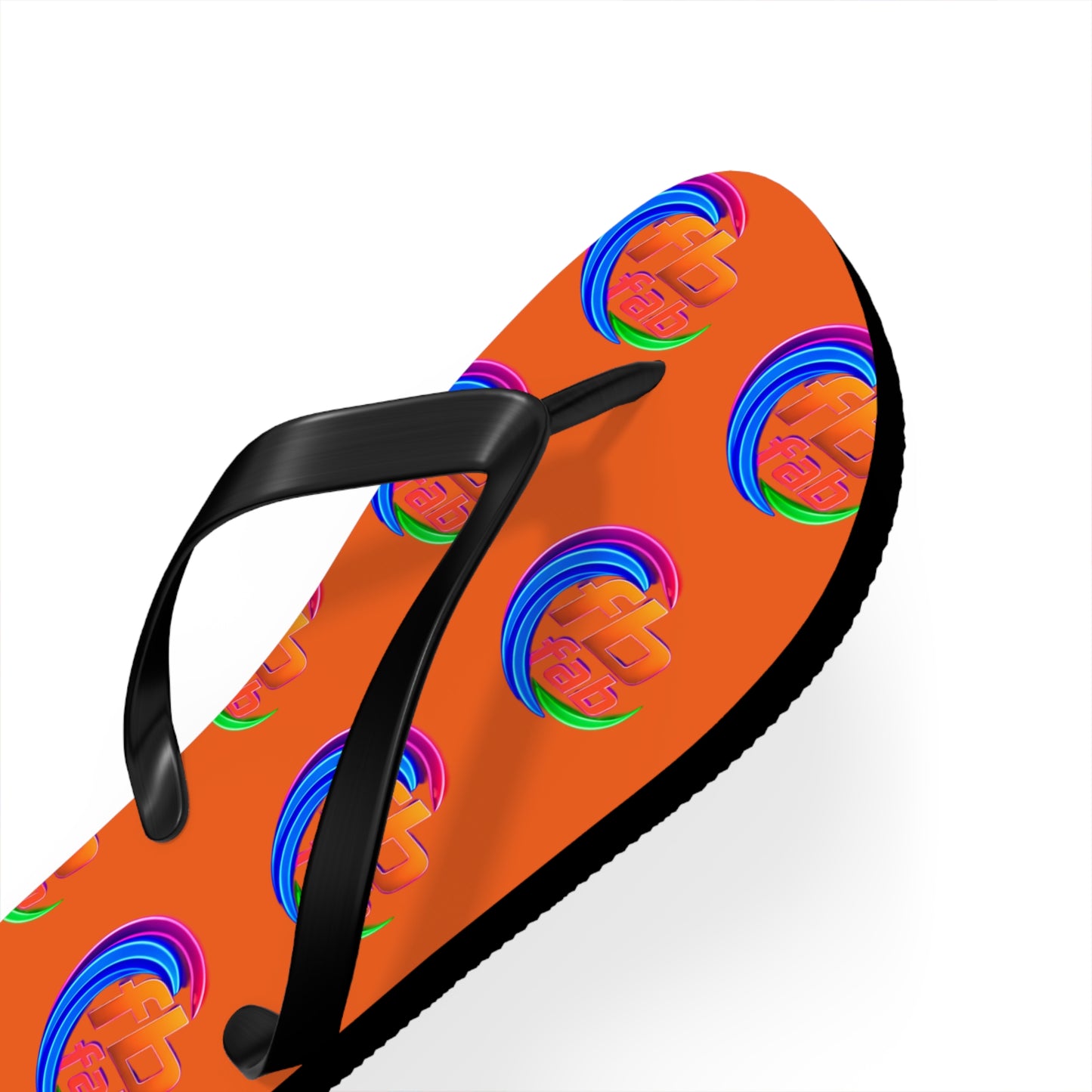Tropical Abstract Flip Flops — Bright Orange Sunset Beach Sandals