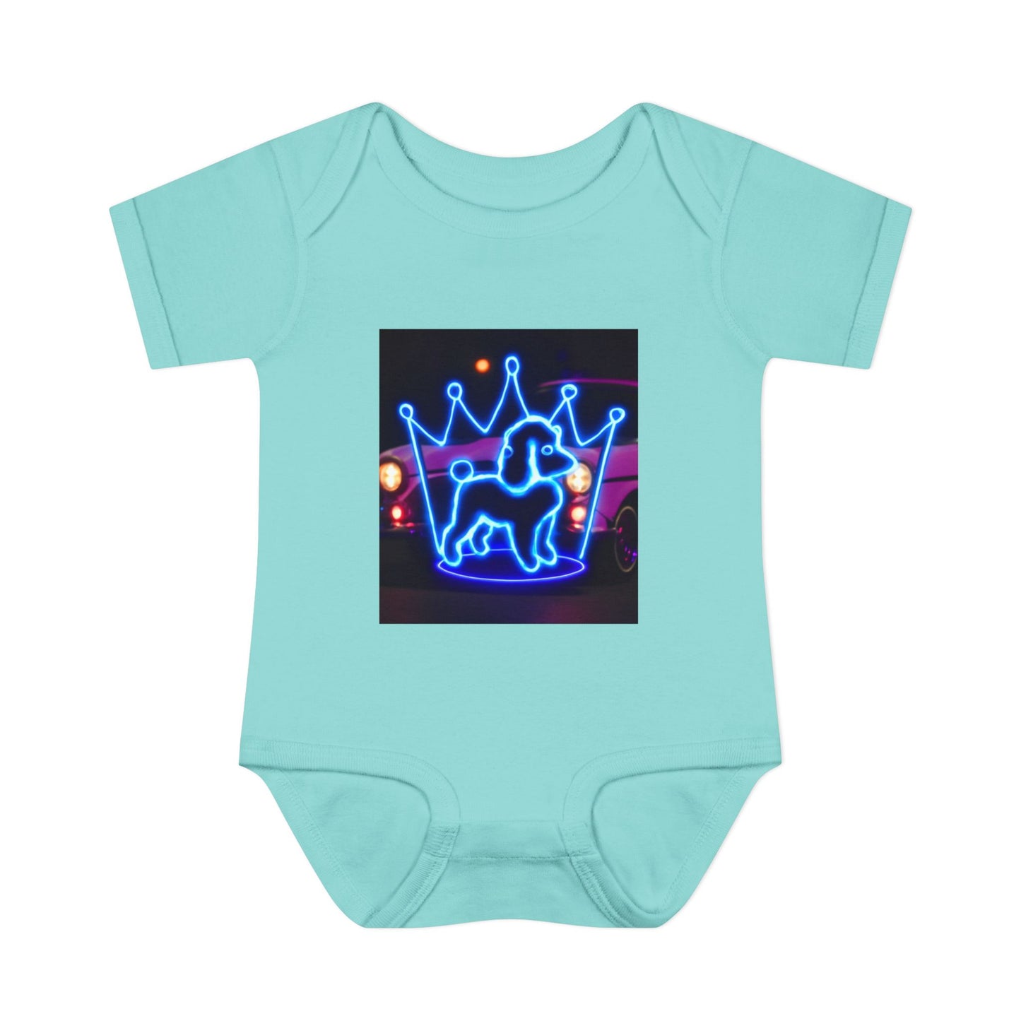Neon Dog Crown Baby Bodysuit, Cute Infant Outfit, Baby Shower Gift, Newborn Clothes, Pet Lover Apparel, Birthday Gift for Baby