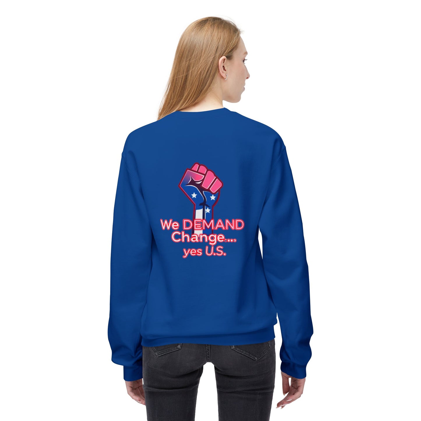 Empowered Message Crewneck Sweatshirt, Unisex Fleece, Activism Sweatshirt, Political Apparel, Comfortable Streetwear