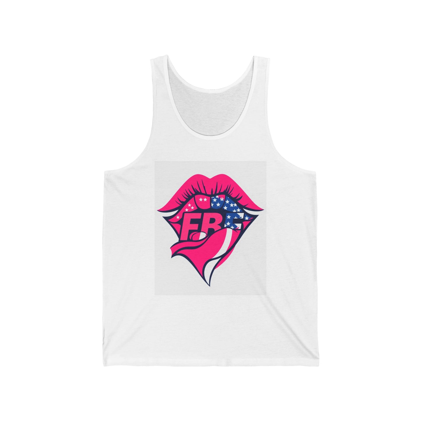 Patriotic Kiss Unisex Jersey Tank, Summer Top, Pride Apparel, Festival Wear, Casual Outfit, Gift for Her