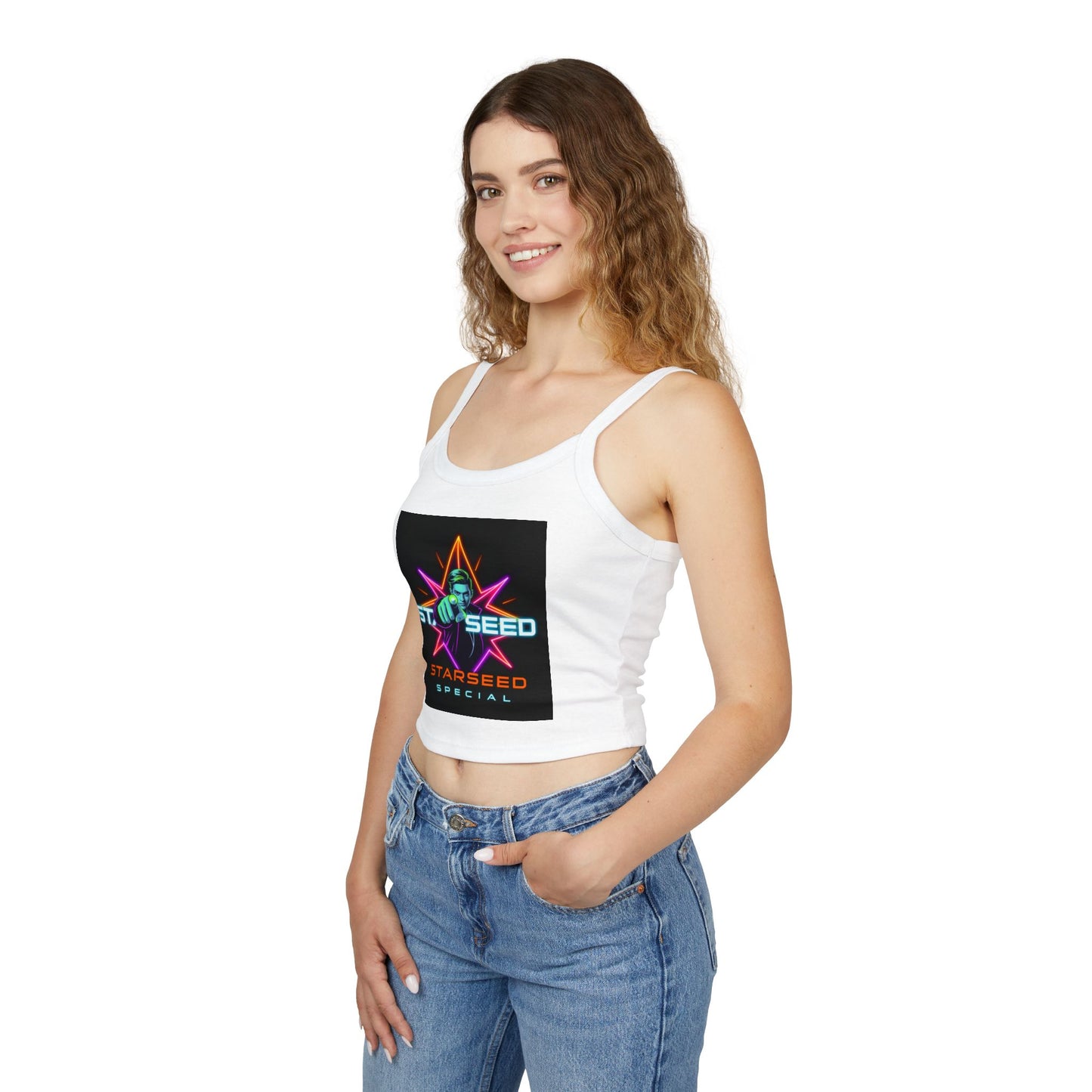 Starseed Graphic Tank Top, Women's Spaghetti Strap Top, Boho Style, Festival Attire, Summer Fashion, Gift for Her