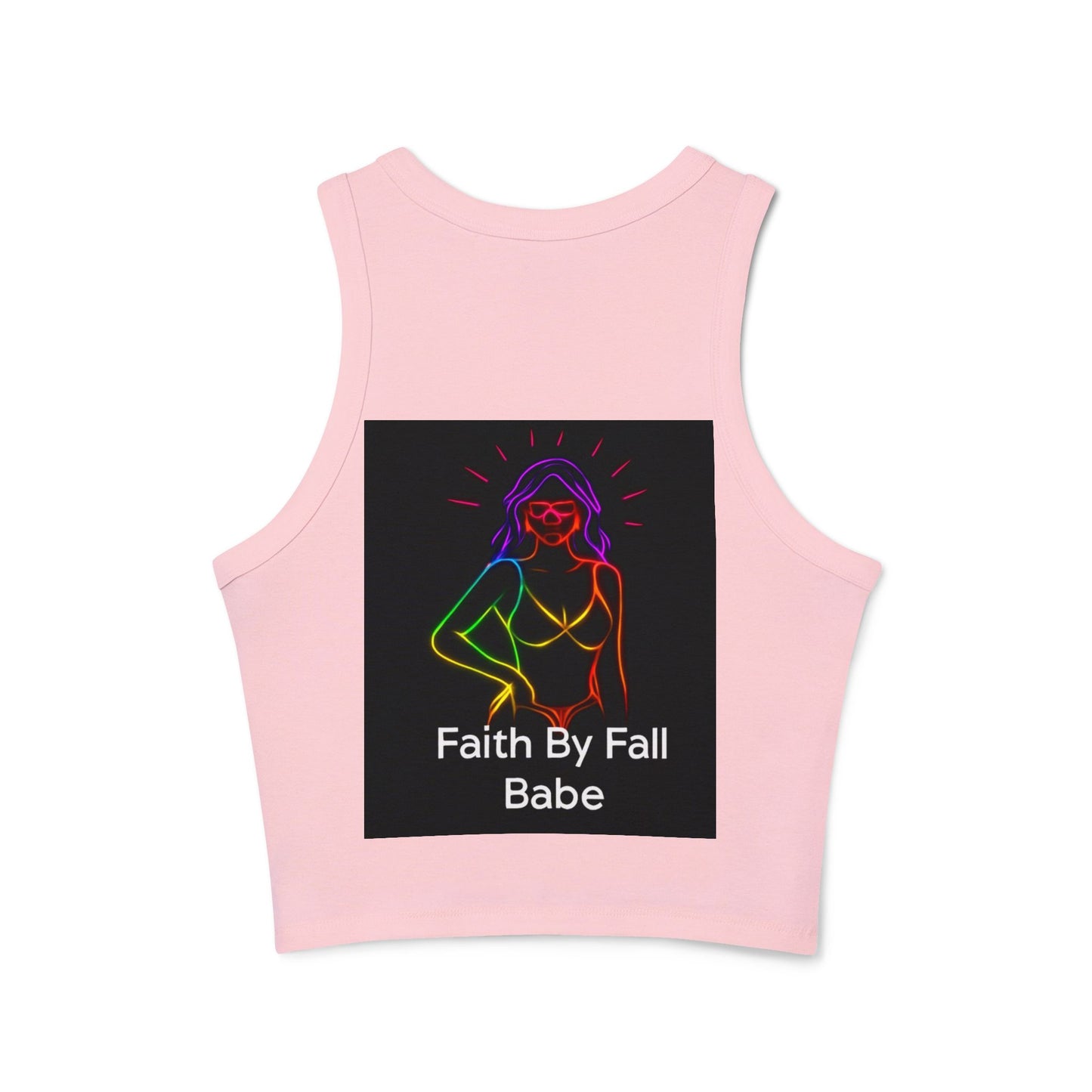 Feminine Faith Graphic Tank, Women's Racerback Top, Summer Tank Top, Cute Workout Attire, Faith & Fitness Apparel