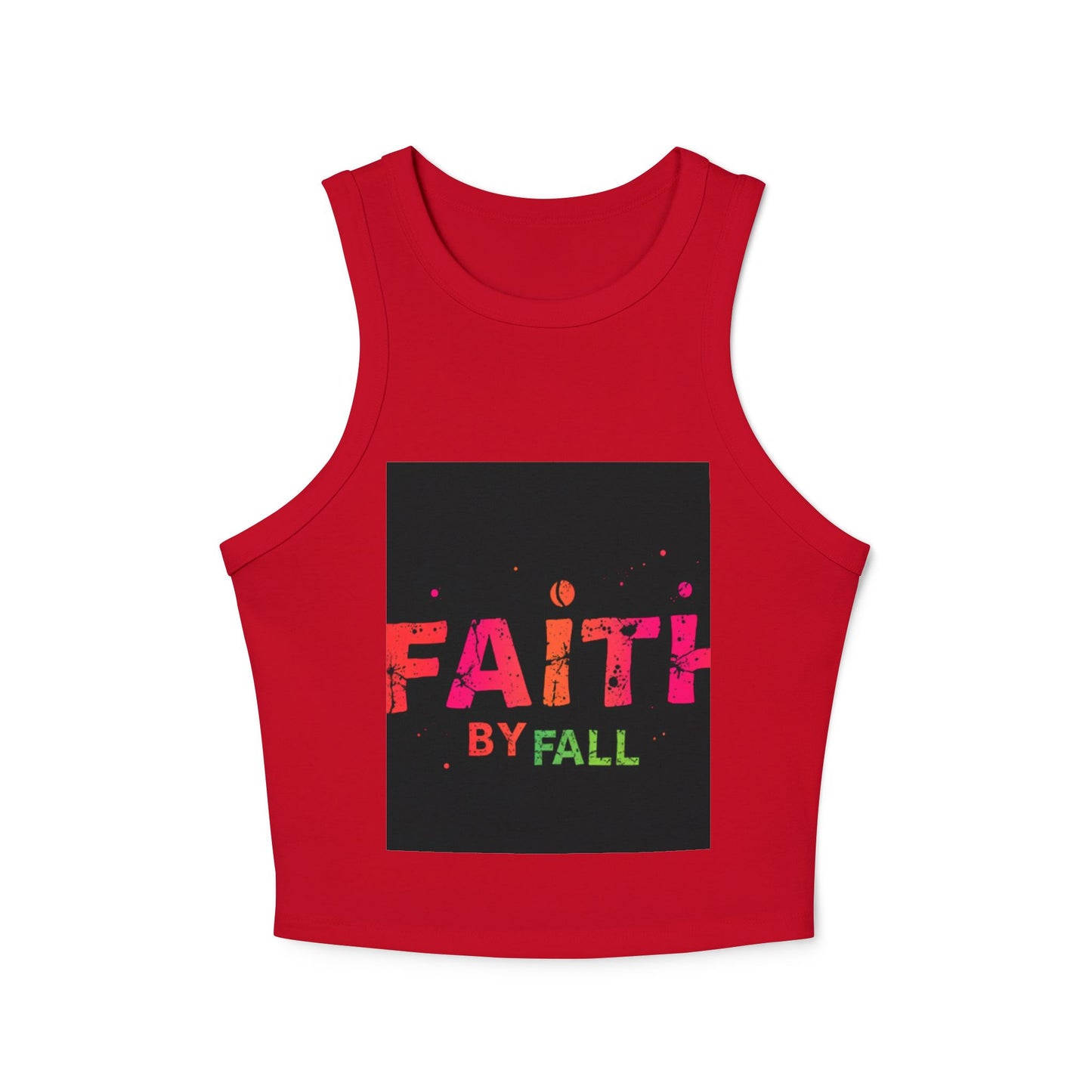Women's Micro Rib Racer Tank Top - Faith by Fall Design, Casual Summer Wear, Fitness Top, Gift for Her, Trendy Fashion