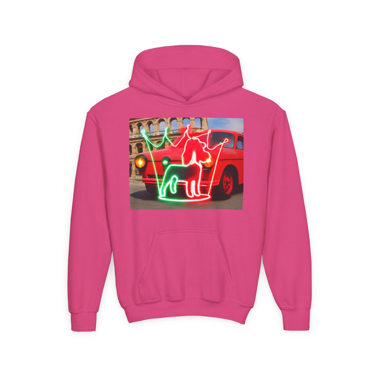 Youth Hooded Sweatshirt with Neon Pet Design, Cozy Pullover, Perfect for Dog Lovers, Birthday Gift, Fun Casual Wear, Gift for Kids, [...]