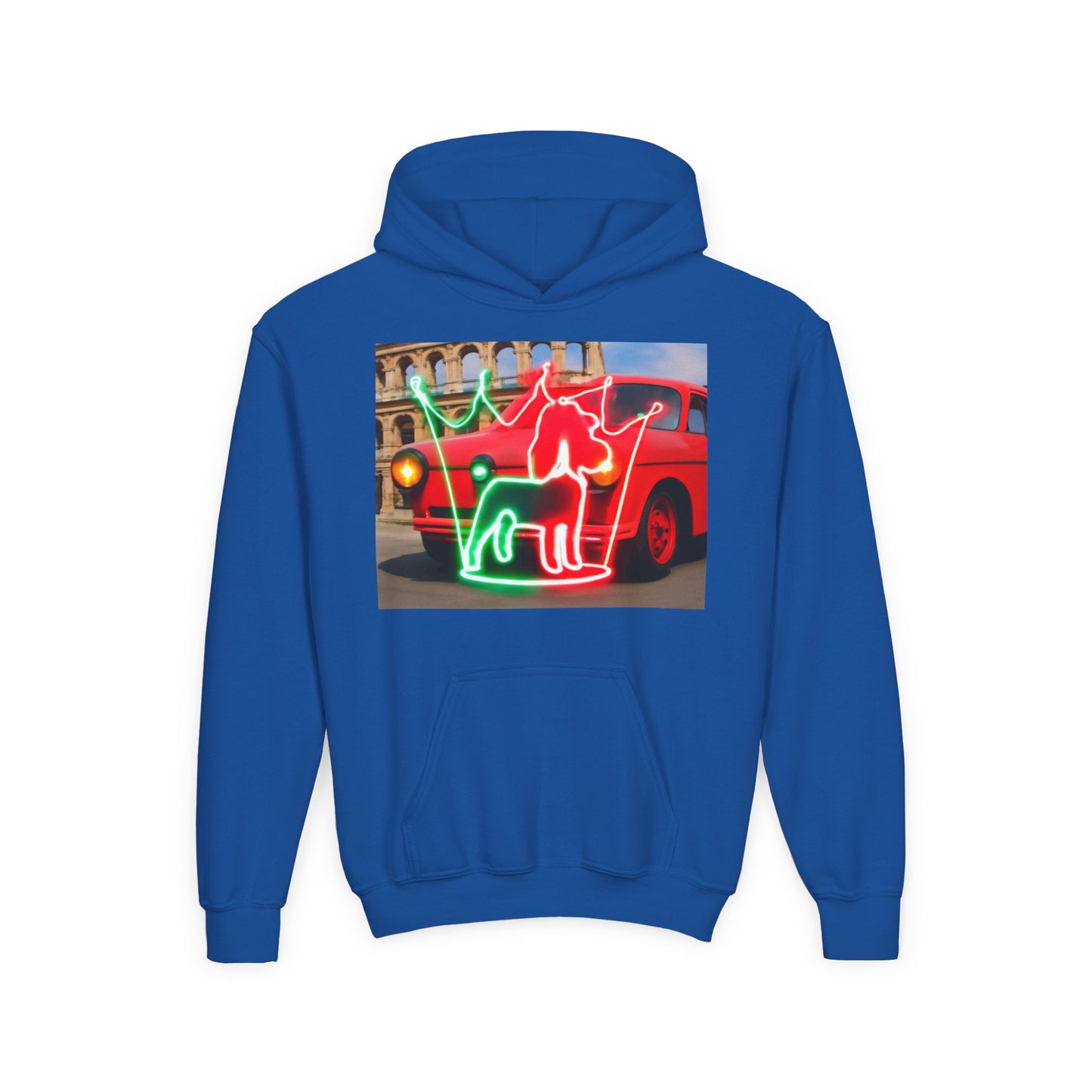 Youth Hooded Sweatshirt with Neon Pet Design, Cozy Pullover, Perfect for Dog Lovers, Birthday Gift, Fun Casual Wear, Gift for Kids, [...]
