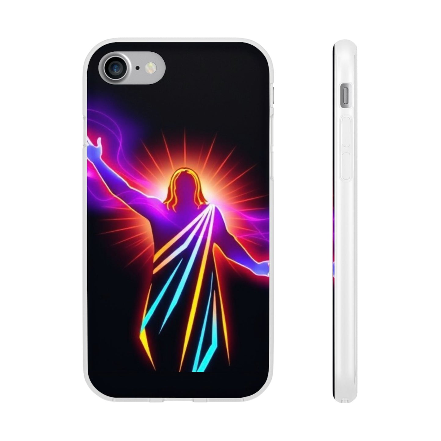 Inspirational Jesus Flexi Case - Colorful Phone Cover for Spiritual Connection