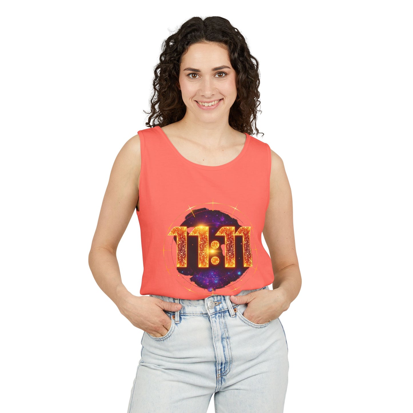 Celestial Glow Tank Top - 11:11 Design, Unisex, Festival Wear, Summer Style, Spiritual Gift, Casual Comfort