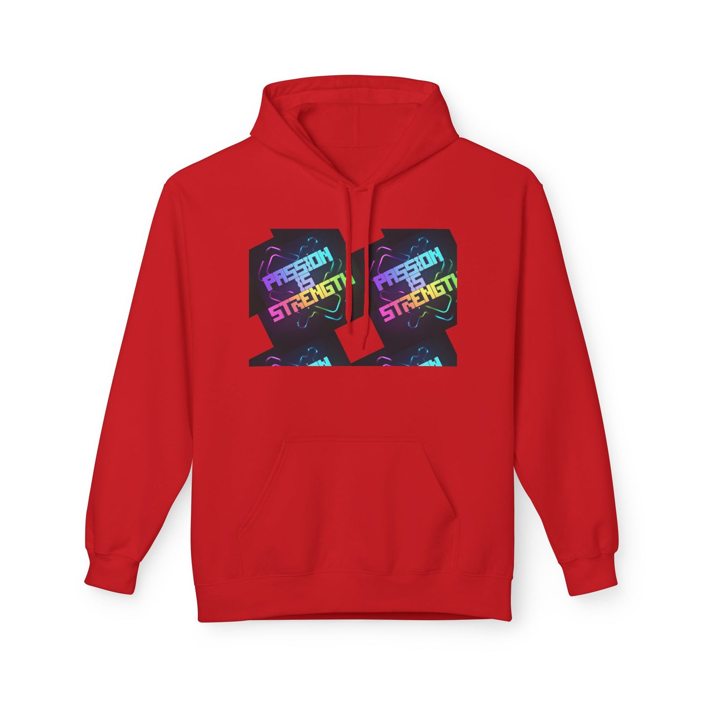 Passion is Strength Graphic Hoodie — Retro Rainbow Tombstone Design