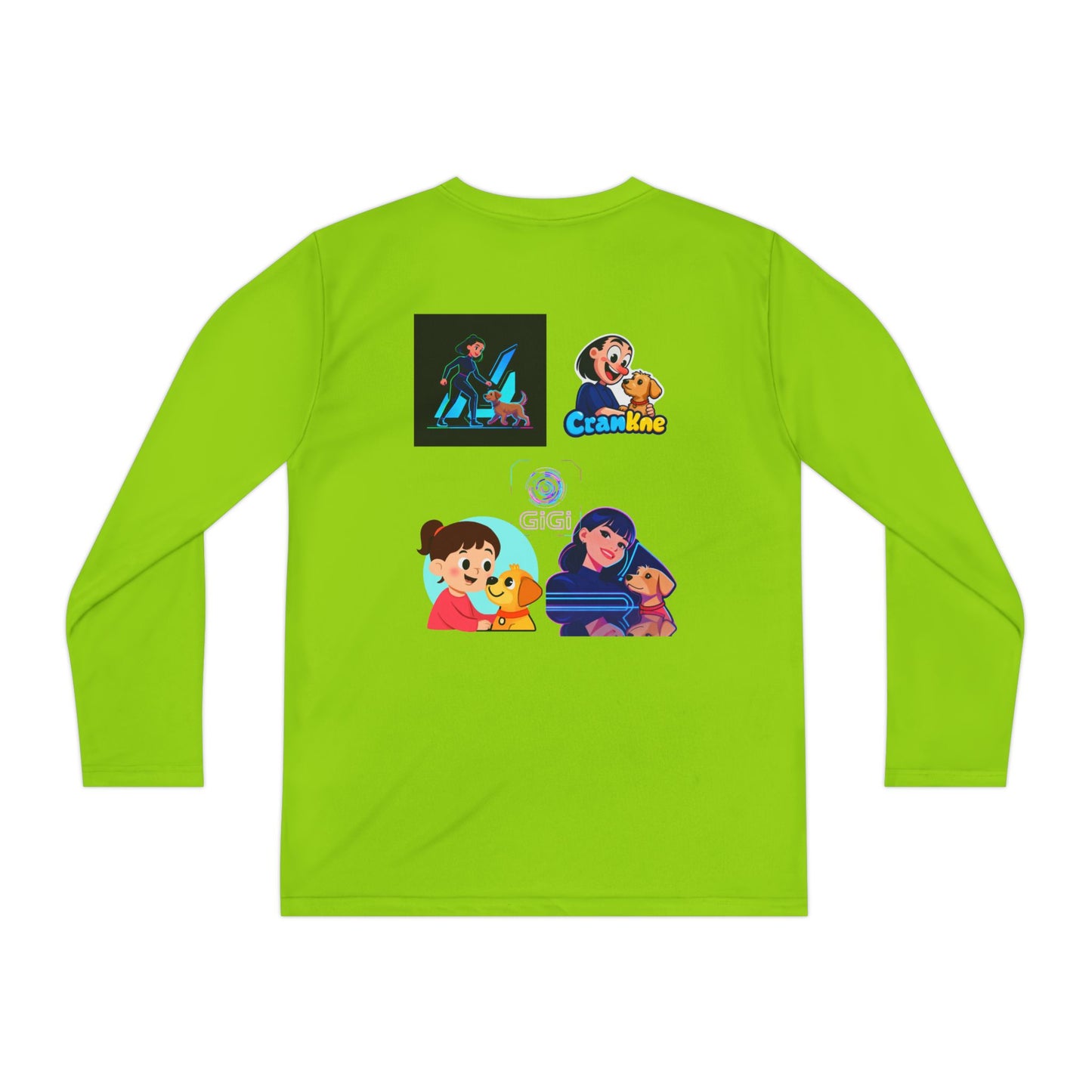 Youth Long Sleeve Tee — Girl Hugging Dog Graphic