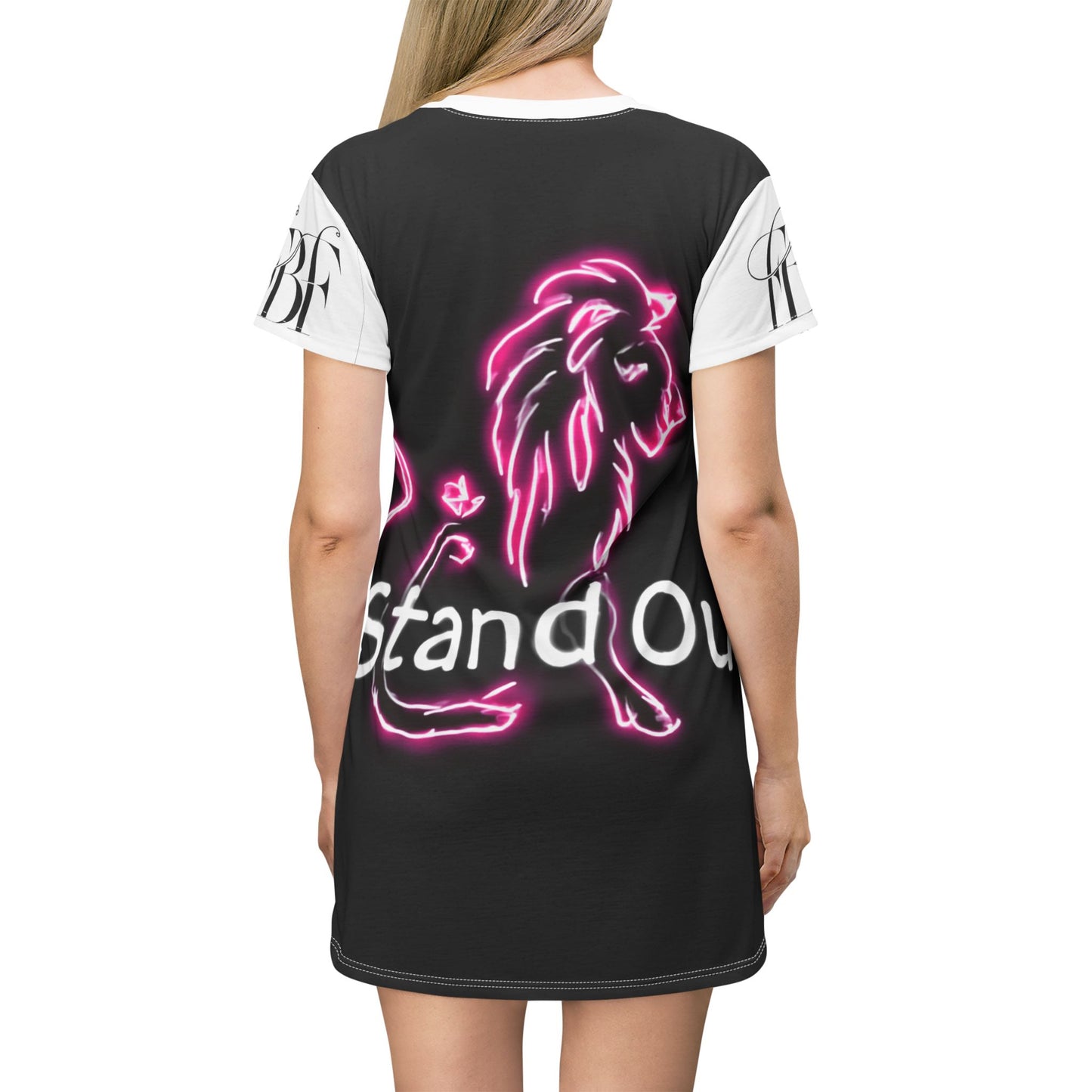 Neon Leo T-Shirt Dress - Bold Outfit for Leo Zodiac Lovers, Astrology Gift, Statement Dress, Casual Summer Wear, Unique Style