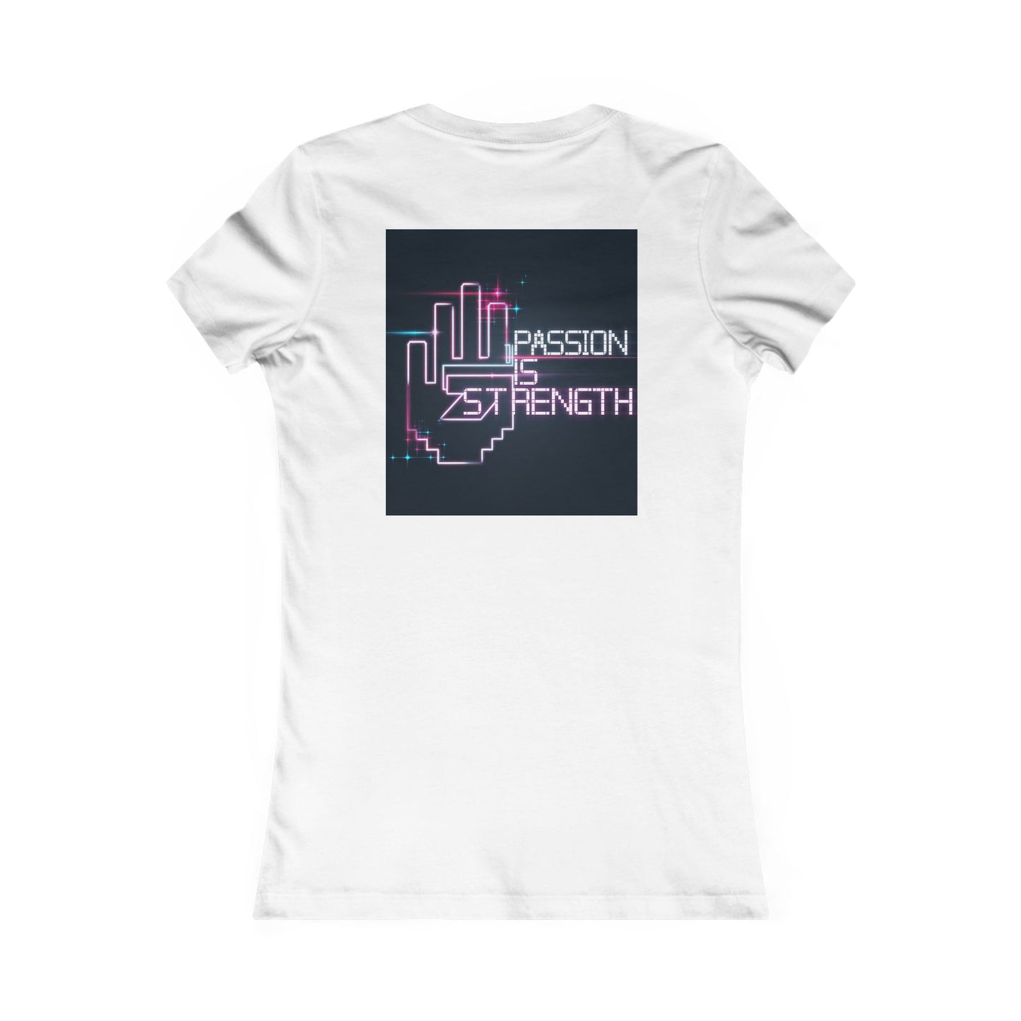 Passion Is Strength Women’s Tee — Retro Neon Hand Graphic