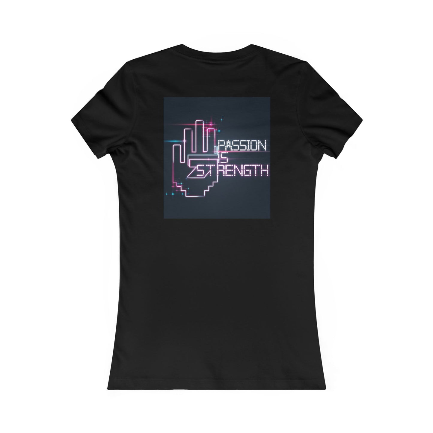 Passion Is Strength Women’s Tee — Retro Neon Hand Graphic