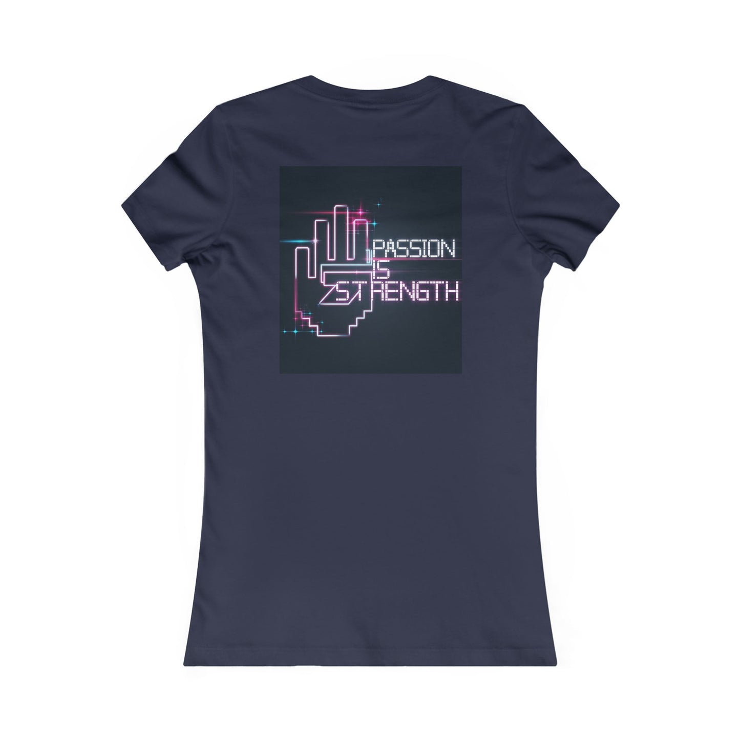 Passion Is Strength Women’s Tee — Retro Neon Hand Graphic