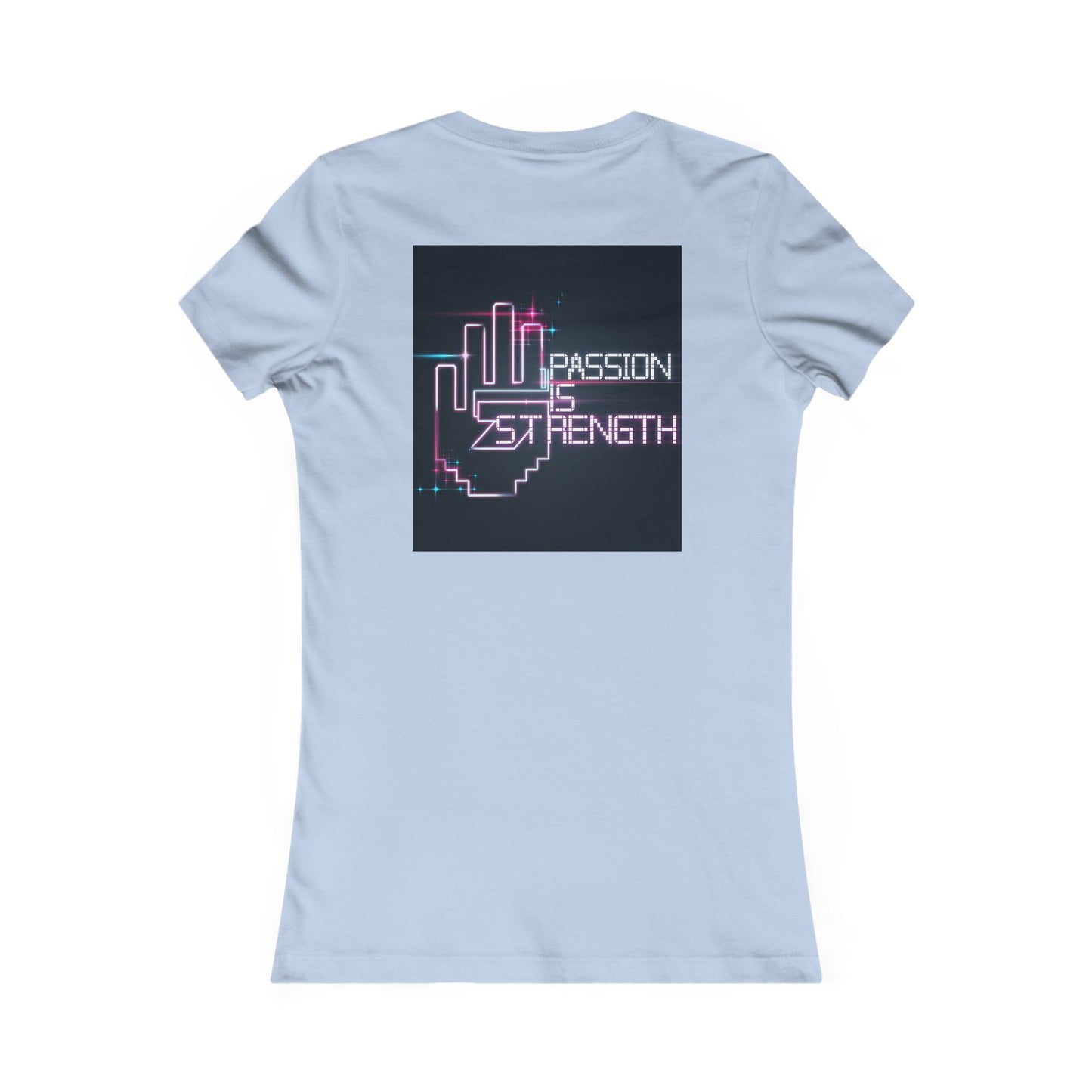 Passion Is Strength Women’s Tee — Retro Neon Hand Graphic