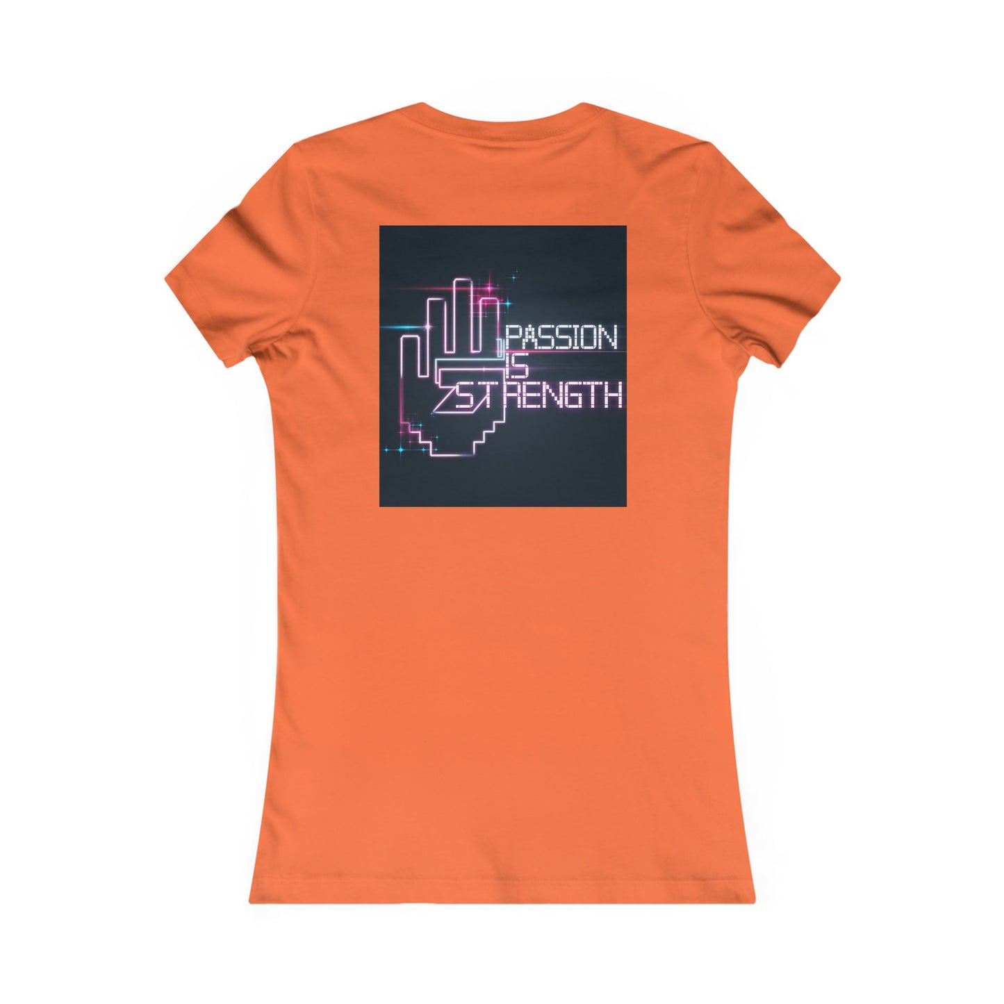 Passion Is Strength Women’s Tee — Retro Neon Hand Graphic