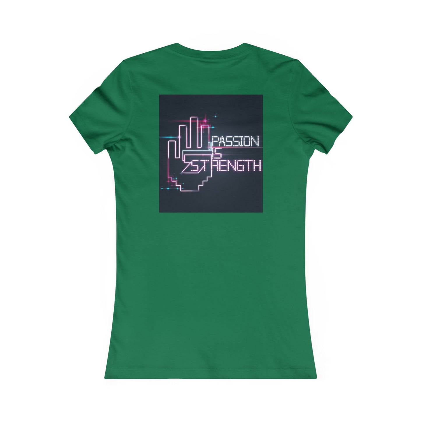 Passion Is Strength Women’s Tee — Retro Neon Hand Graphic