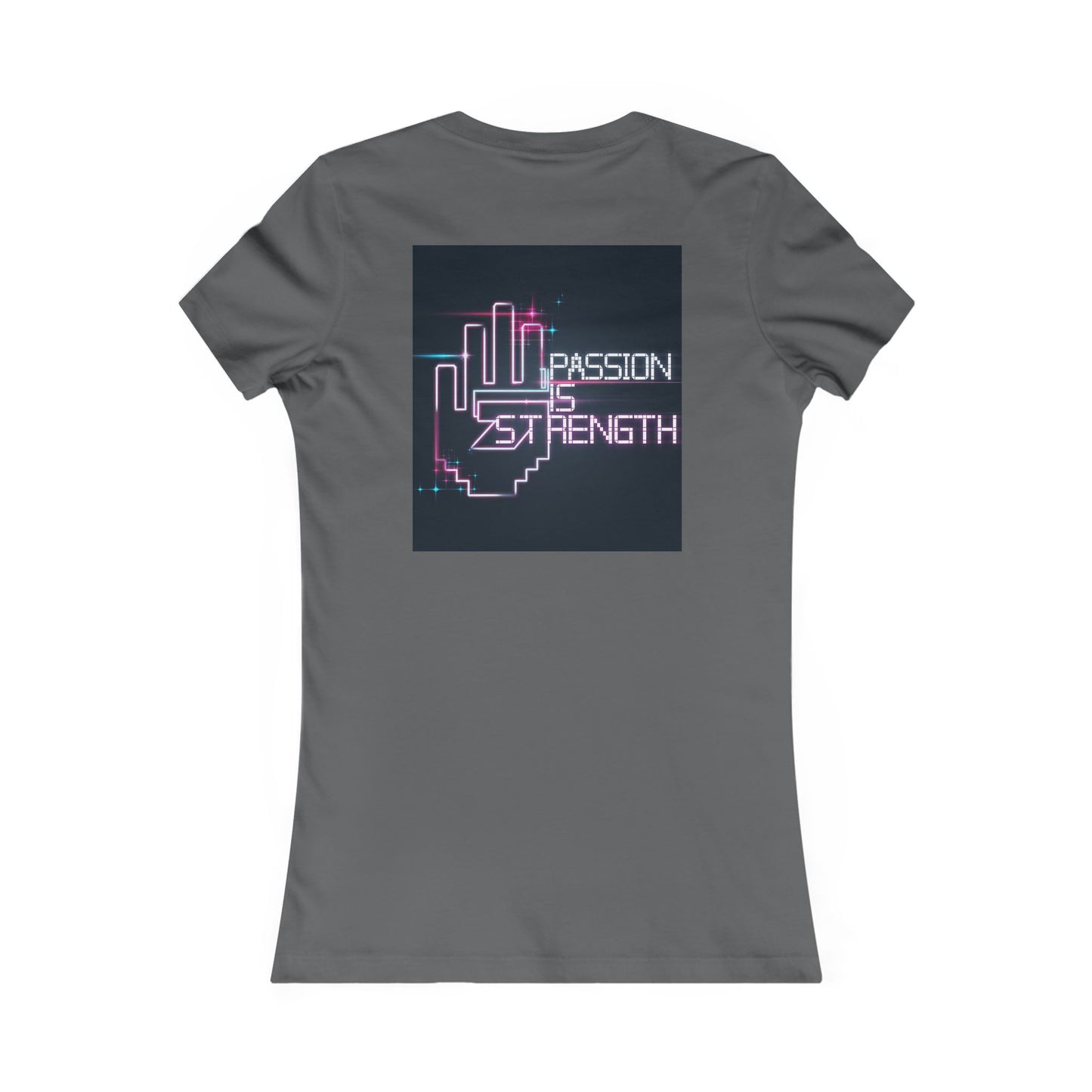 Passion Is Strength Women’s Tee — Retro Neon Hand Graphic