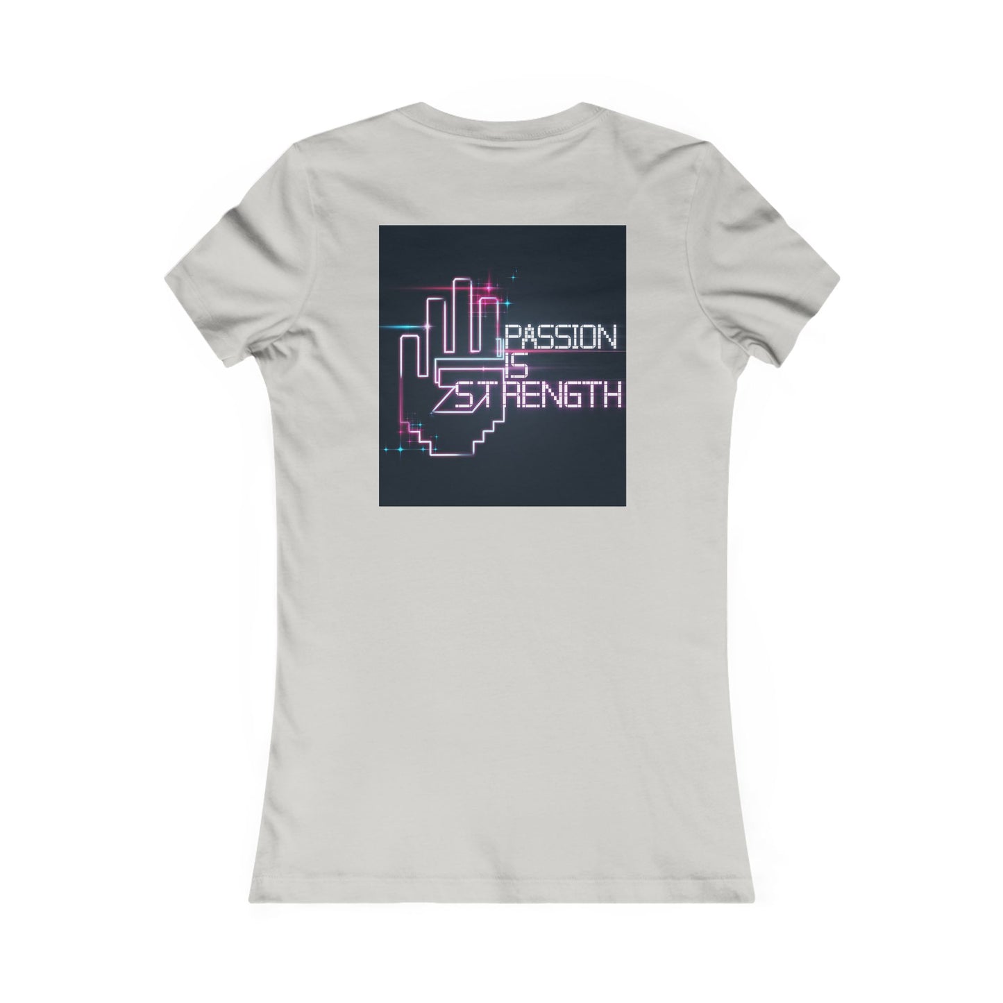 Passion Is Strength Women’s Tee — Retro Neon Hand Graphic