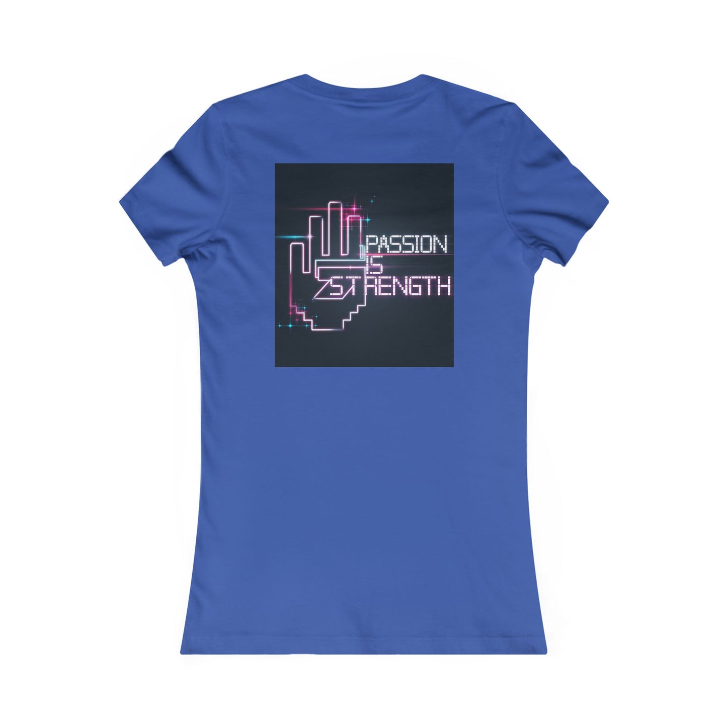 Passion Is Strength Women’s Tee — Retro Neon Hand Graphic