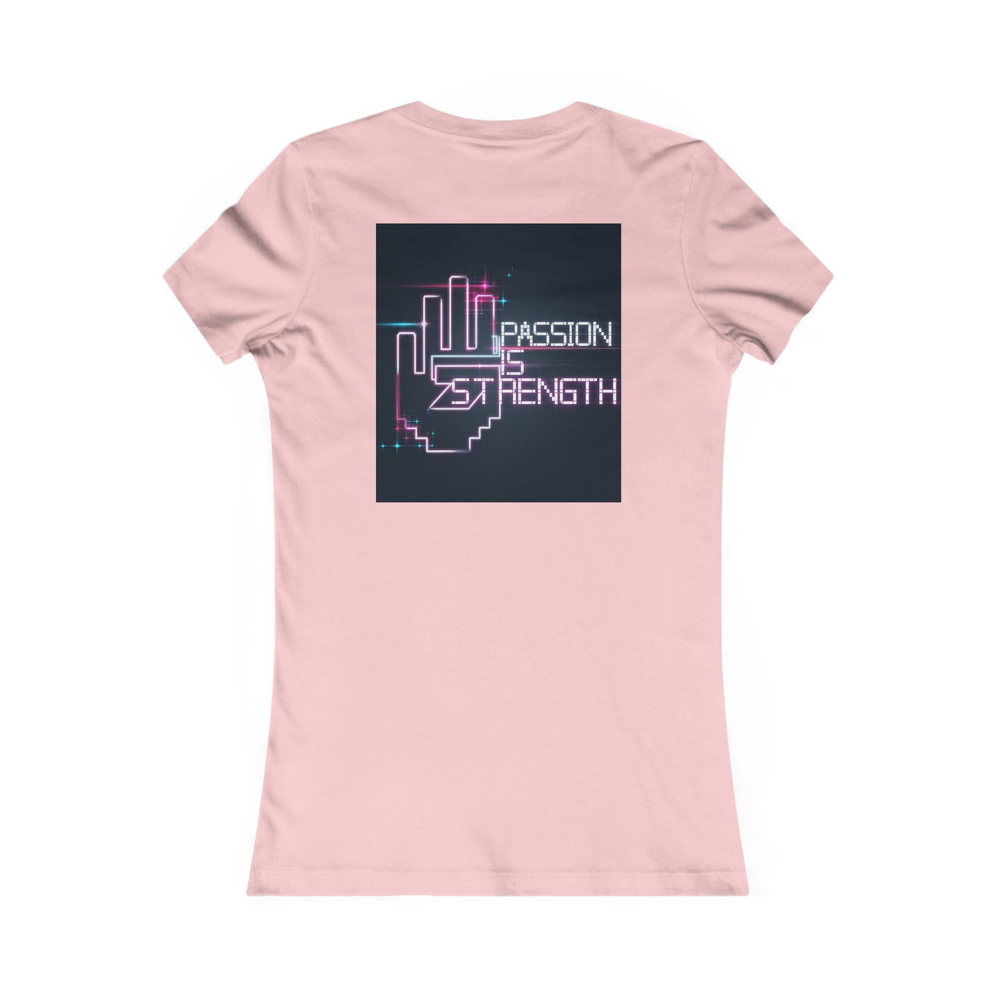Passion Is Strength Women’s Tee — Retro Neon Hand Graphic