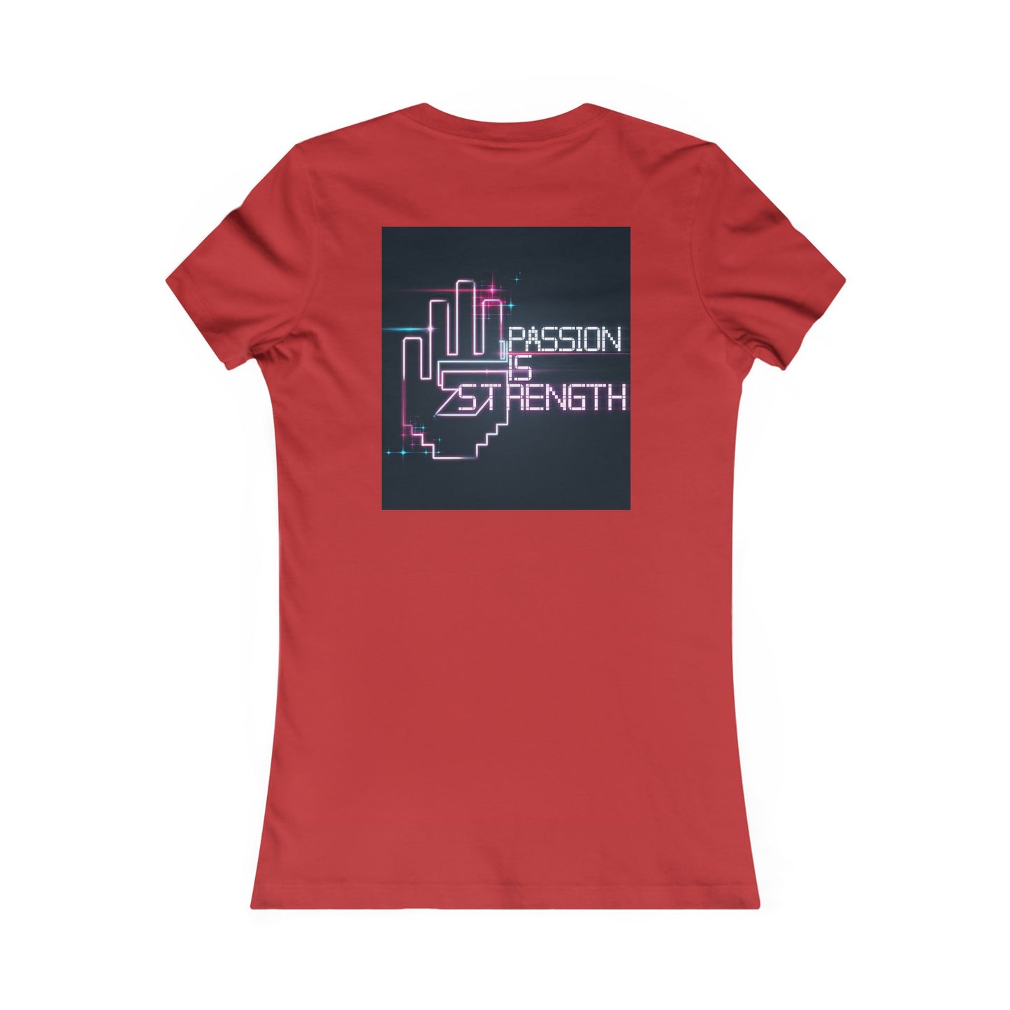 Passion Is Strength Women’s Tee — Retro Neon Hand Graphic