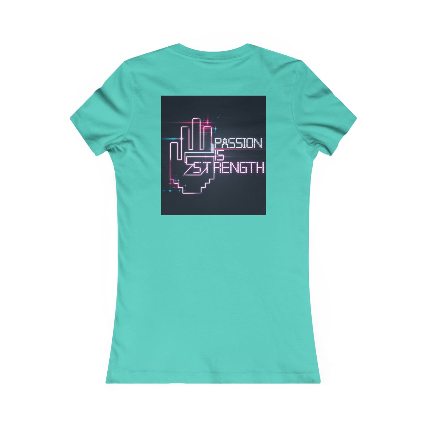 Passion Is Strength Women’s Tee — Retro Neon Hand Graphic