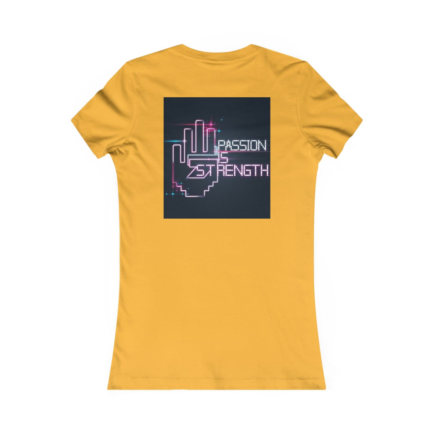 Passion Is Strength Women’s Tee — Retro Neon Hand Graphic