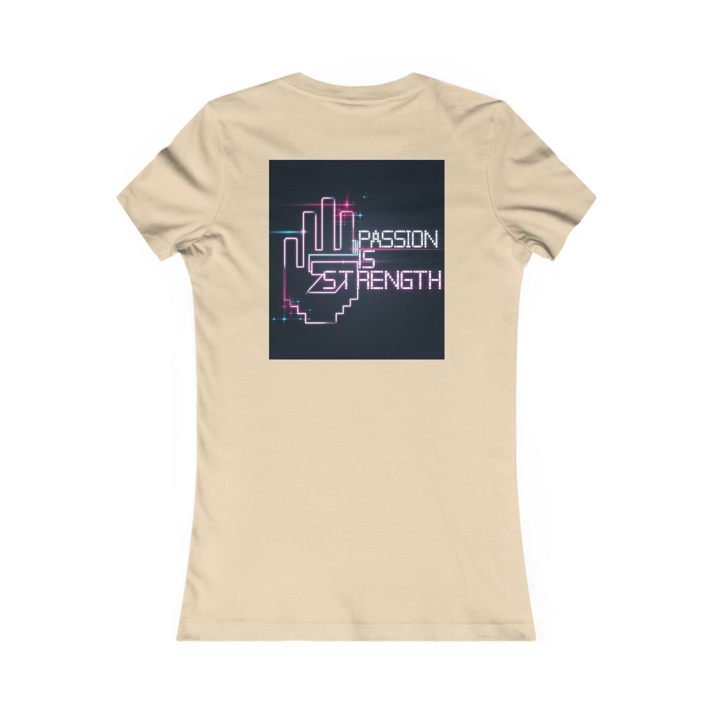 Passion Is Strength Women’s Tee — Retro Neon Hand Graphic