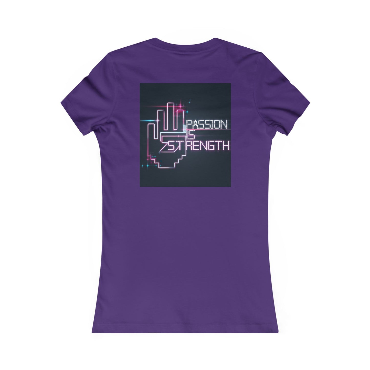 Passion Is Strength Women’s Tee — Retro Neon Hand Graphic