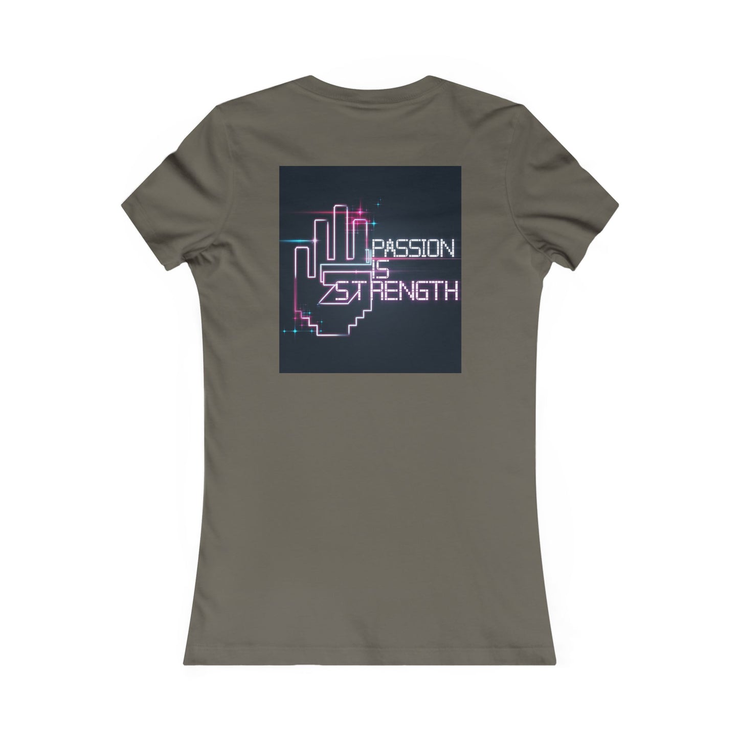 Passion Is Strength Women’s Tee — Retro Neon Hand Graphic