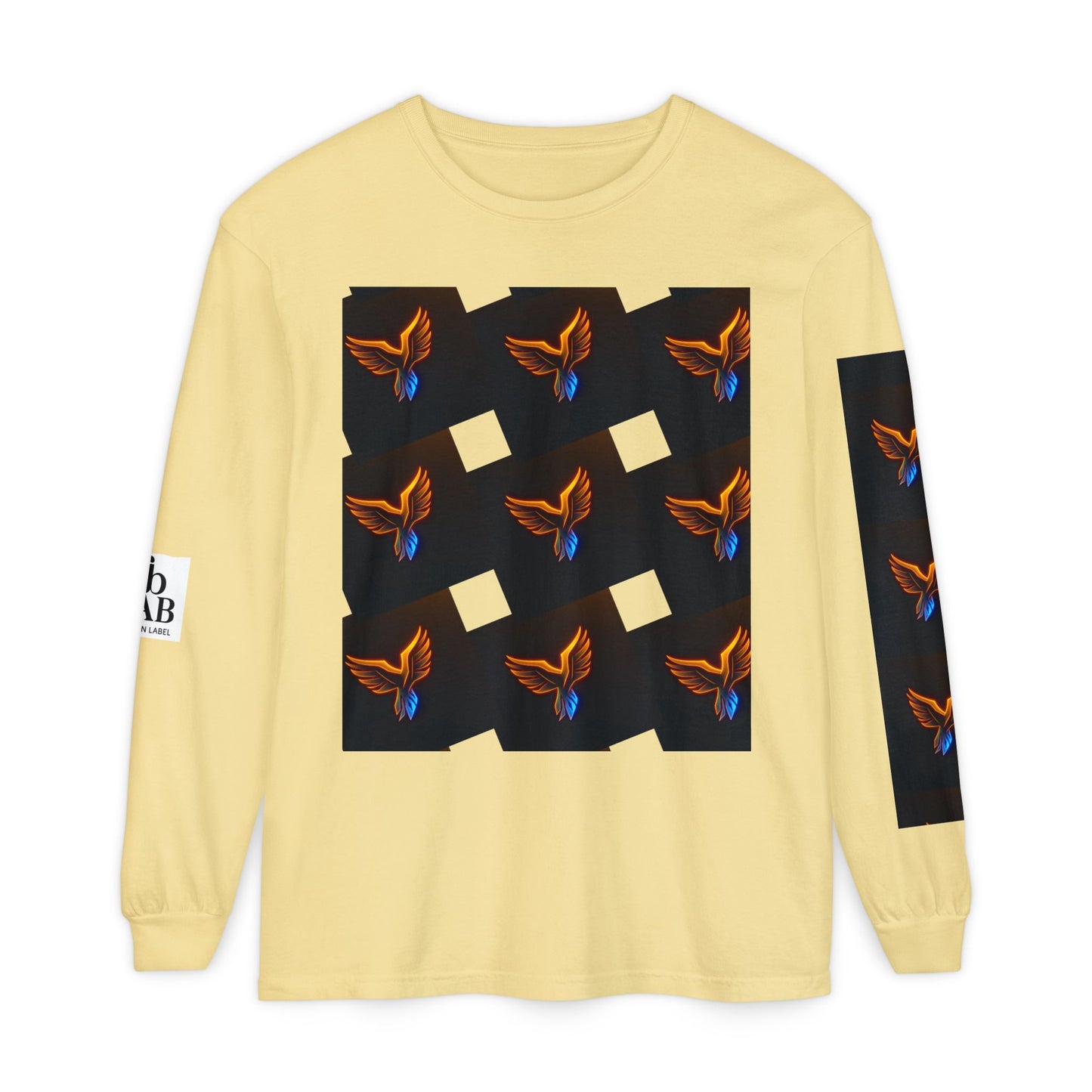 Vibrant Long Sleeve T-Shirt with Phoenix Design - Casual Wear for Bird Lovers, Gifts, Unique Fashion, Everyday Style, Unisex Apparel