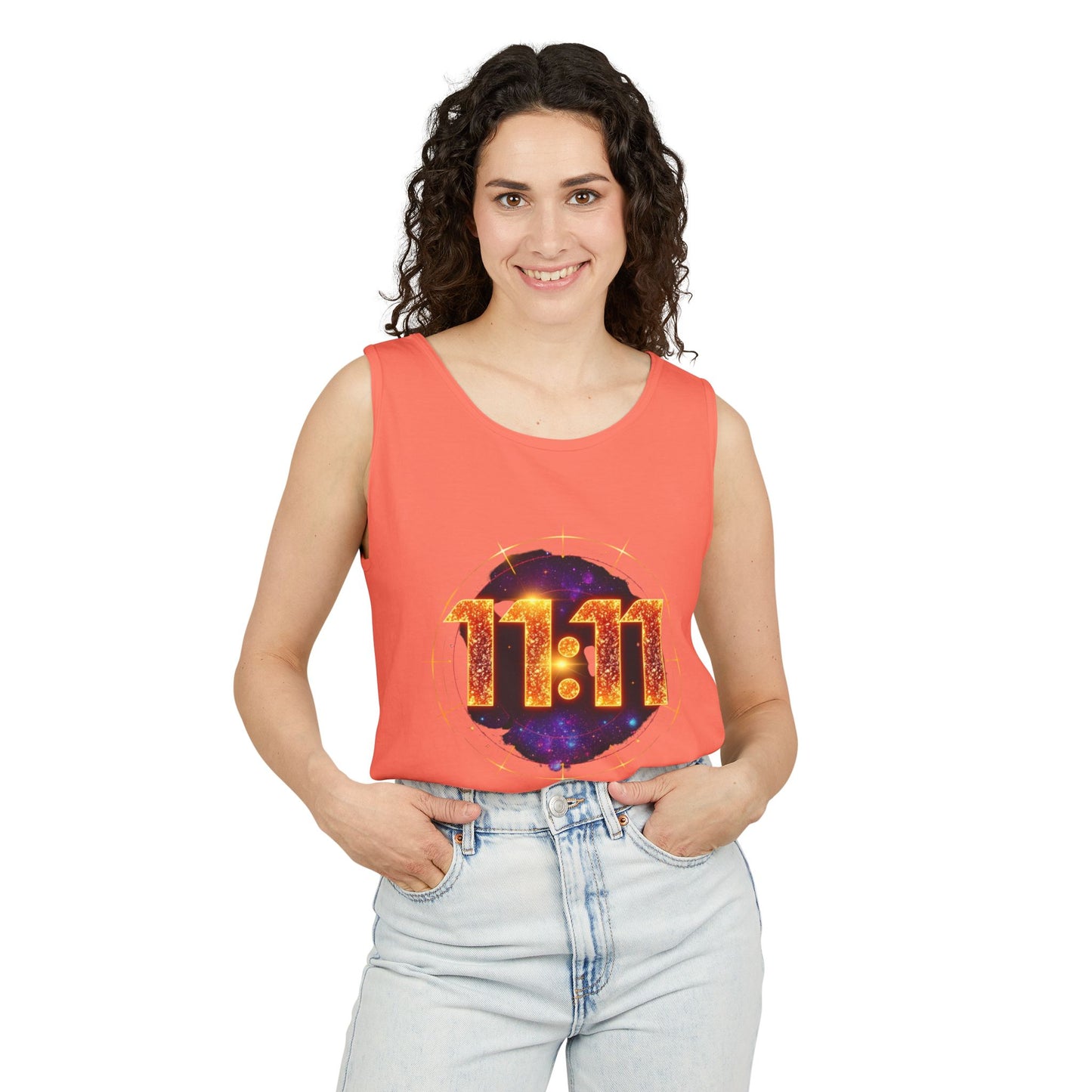 Celestial Glow Tank Top - 11:11 Design, Unisex, Festival Wear, Summer Style, Spiritual Gift, Casual Comfort