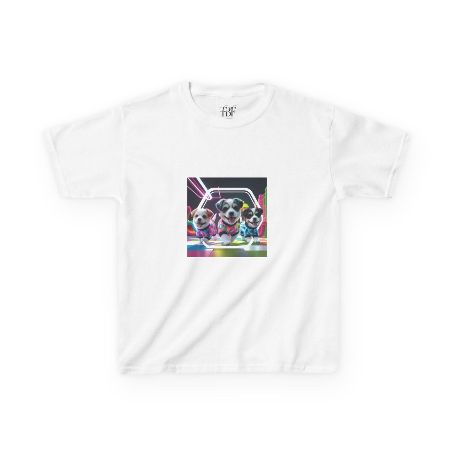 Colorful Dog-Themed Kids Tee - 'Unity Fun' Design