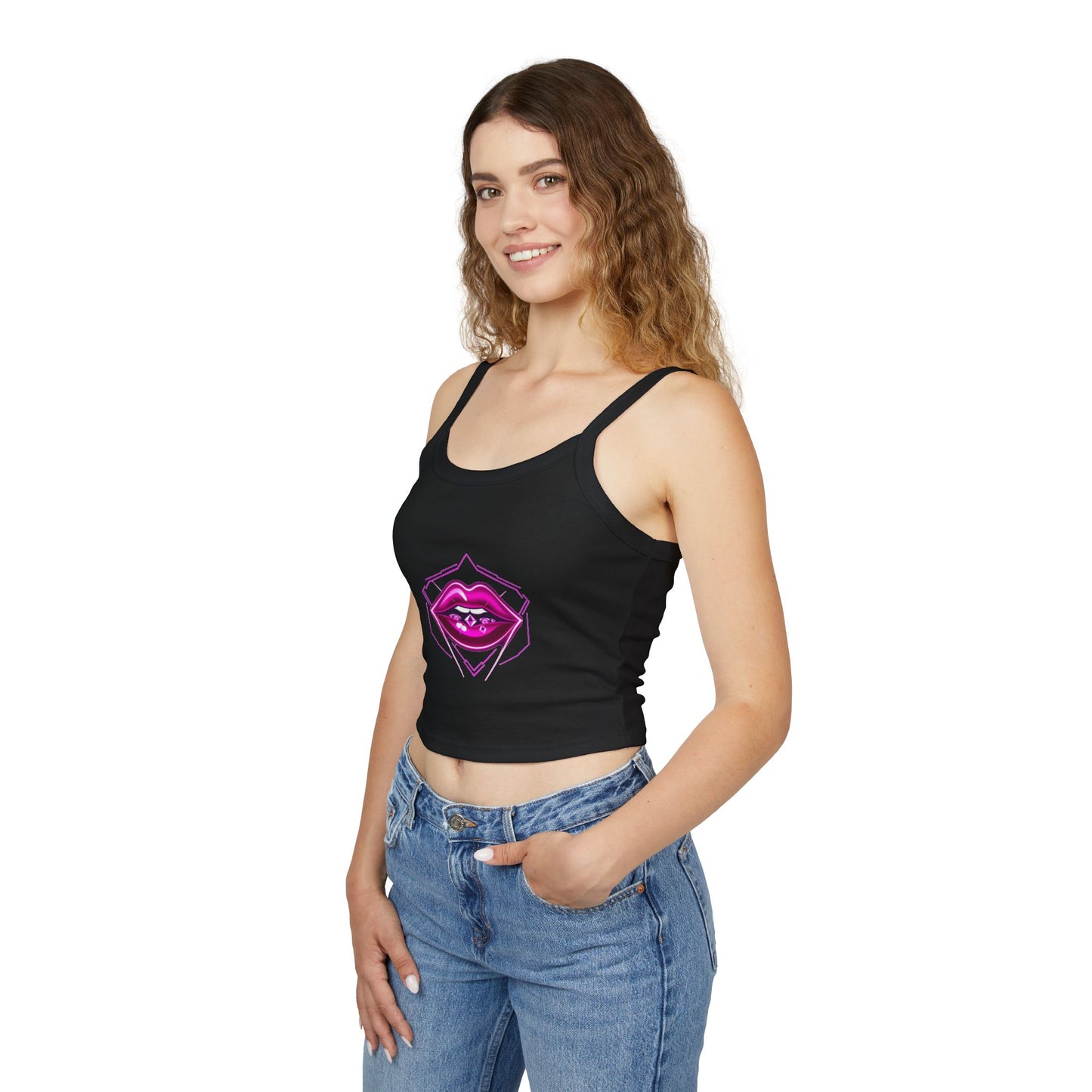 Feminine Graphic Tank Top with Bold Lip Design, Stylish Summer Wear, Perfect for Festivals, Parties, Gifts for Fashion Lovers, Women's [...]