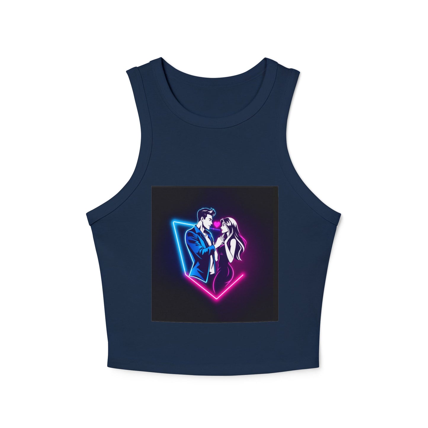 Neon Love Graphic Tank Top, Women's Racerback Shirt, Perfect for Date Night, Festival Wear, Summer Style, Valentine's Day Gift