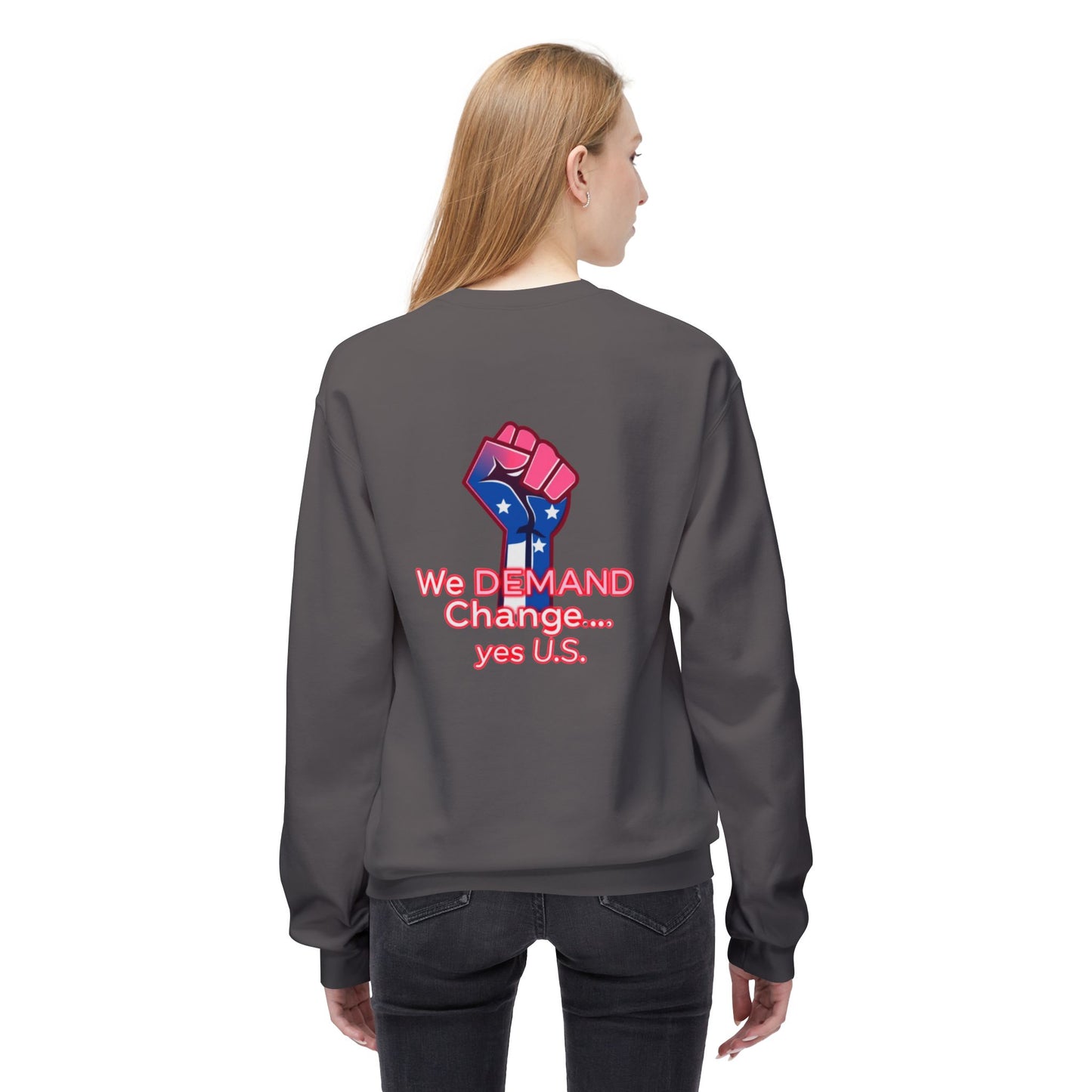 Empowered Message Crewneck Sweatshirt, Unisex Fleece, Activism Sweatshirt, Political Apparel, Comfortable Streetwear
