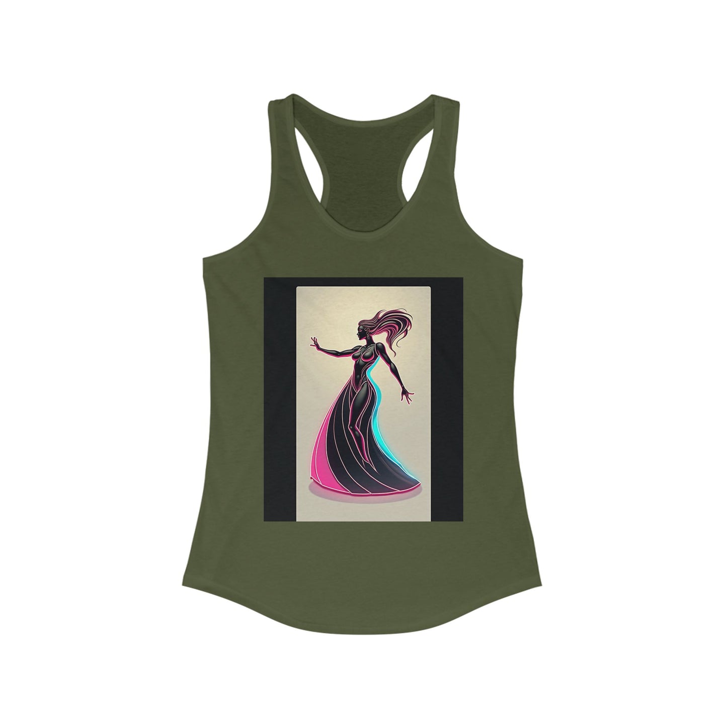 Elegant Racerback Tank Top - Vibrant Lady Design for Fashion Lovers