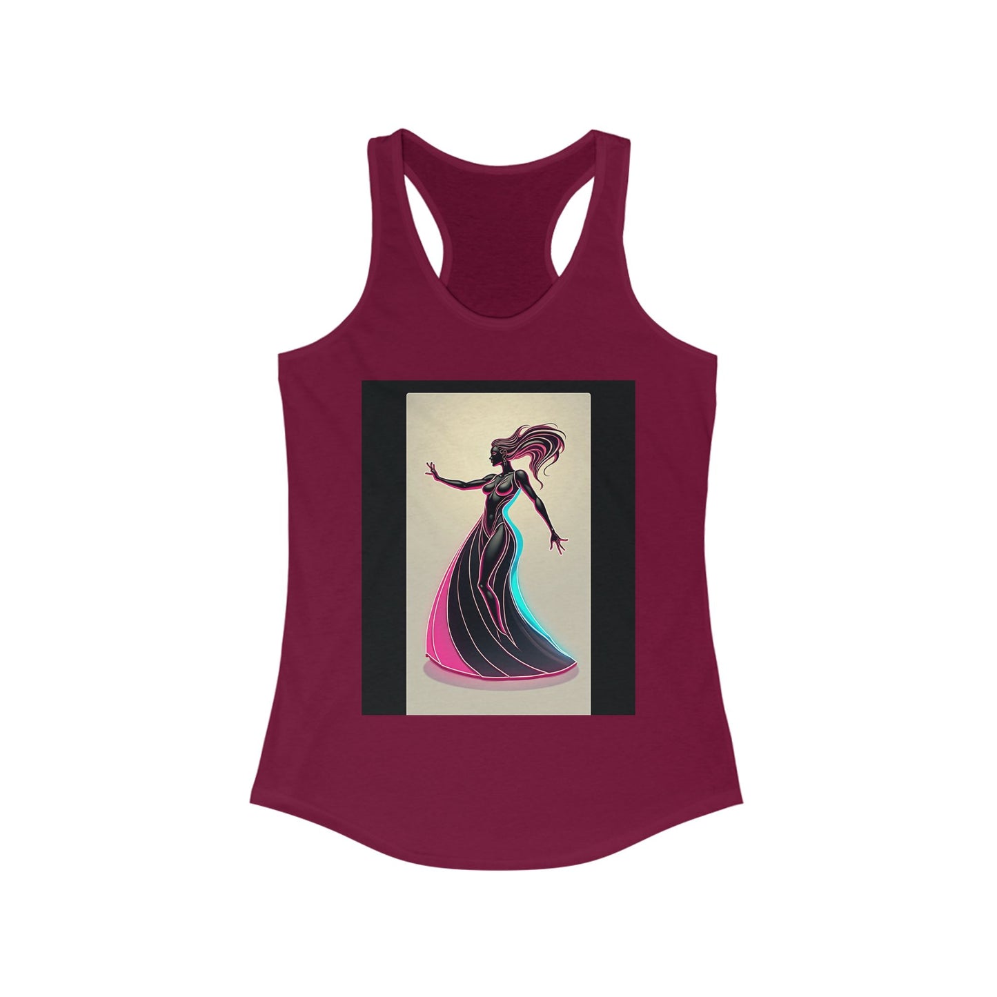 Elegant Racerback Tank Top - Vibrant Lady Design for Fashion Lovers