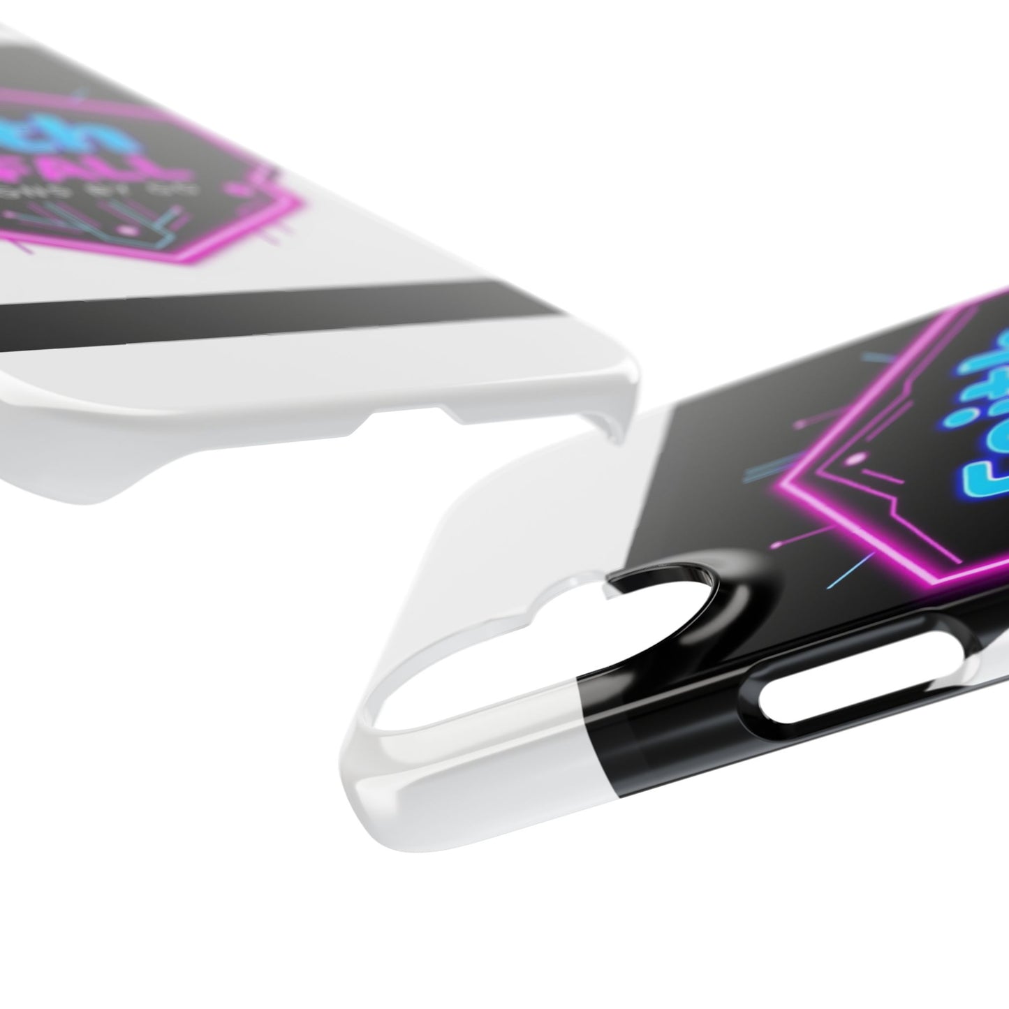 Faith by Fall Slim Phone Case - Neon Design for Tech Enthusiasts
