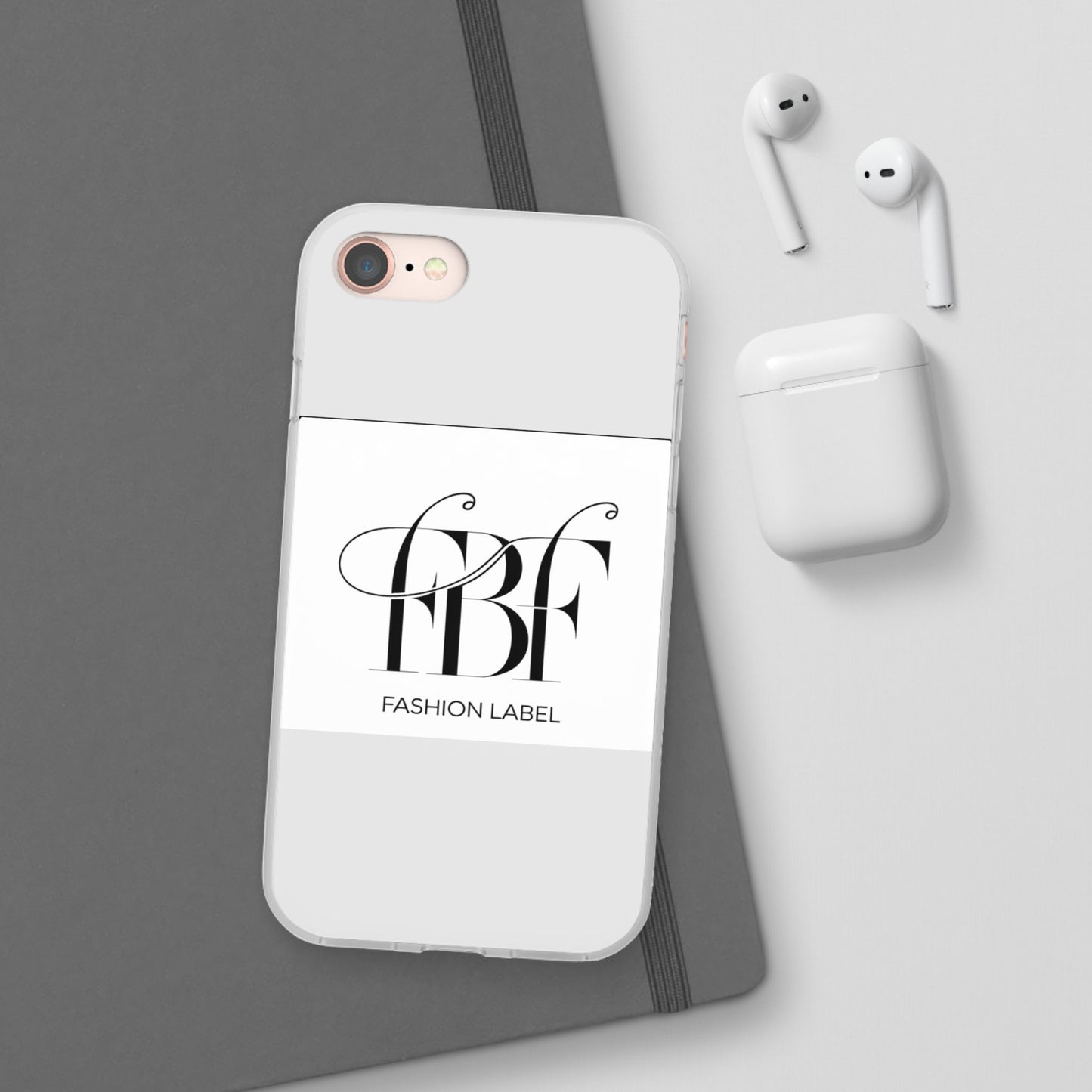 Chic Flexi Phone Case with Fashion Label Design
