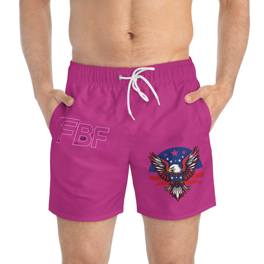 Vibrant Eagle Graphic Swim Trunks, Stylish Beachwear, Summer Swimwear, Men's Swim Shorts, Patriotic Pool Party, 4th of July Gear