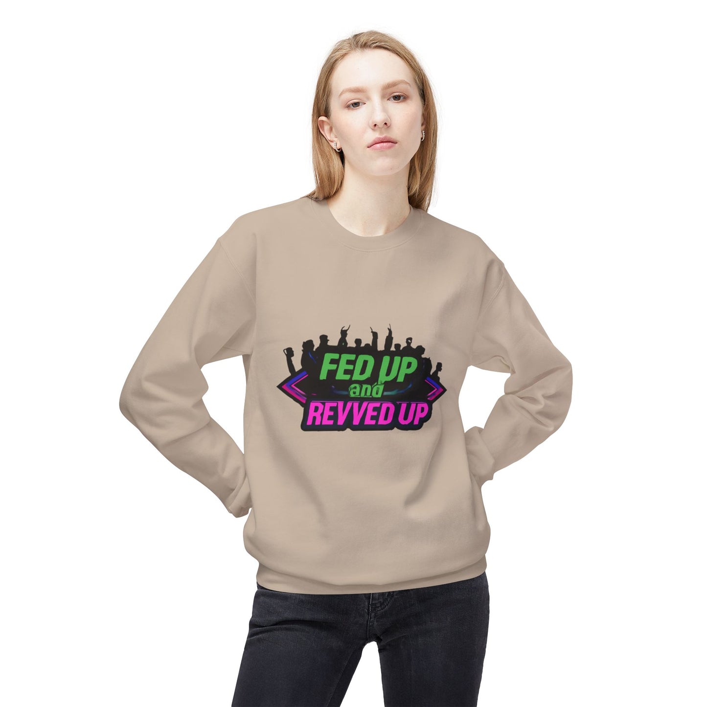 Empowered Message Crewneck Sweatshirt, Unisex Fleece, Activism Sweatshirt, Political Apparel, Comfortable Streetwear
