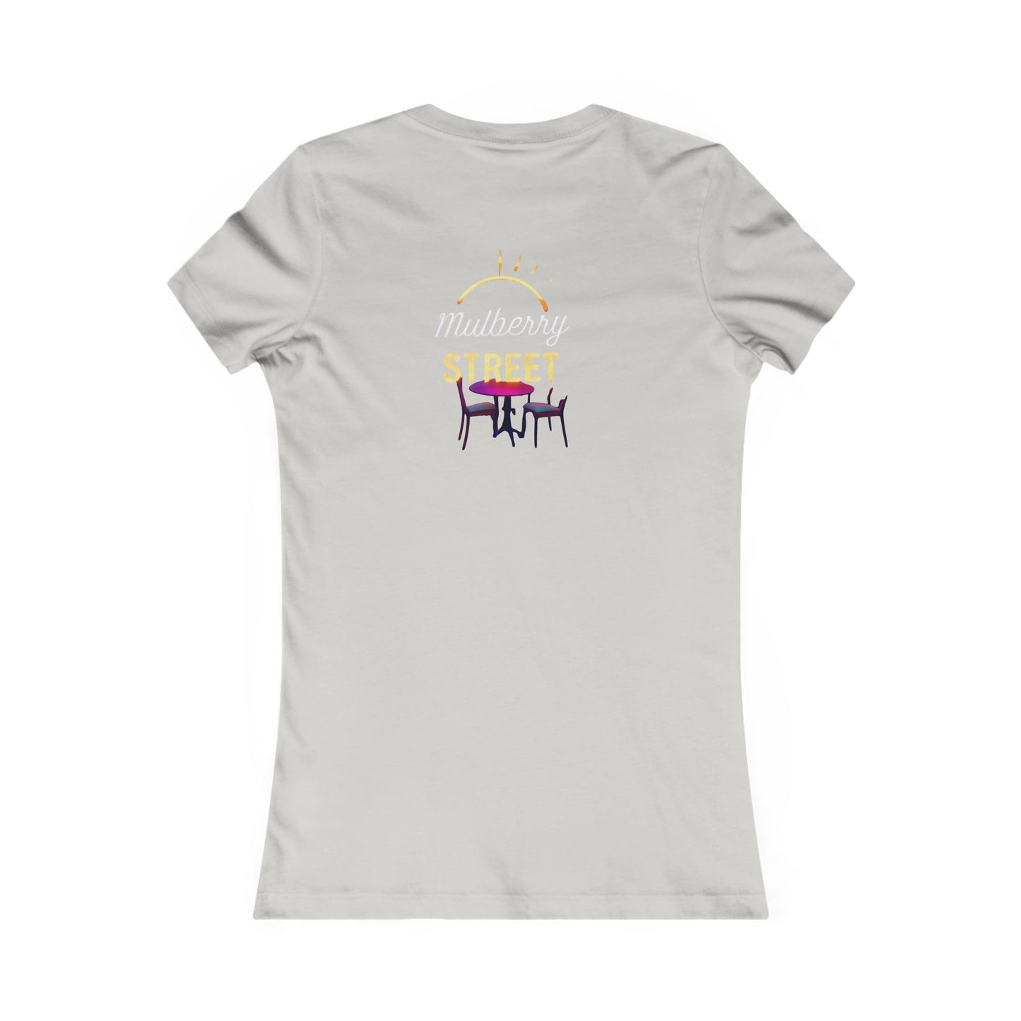 Mulberry Street Women's Tee — Retro Neon Café Graphic Shirt