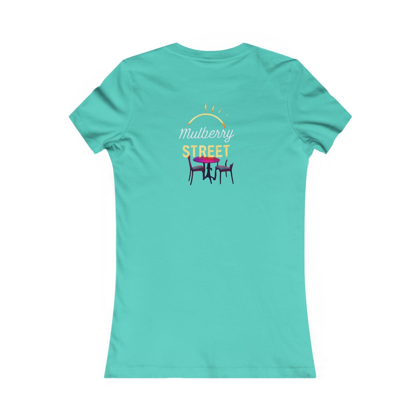 Mulberry Street Women's Tee — Retro Neon Café Graphic Shirt