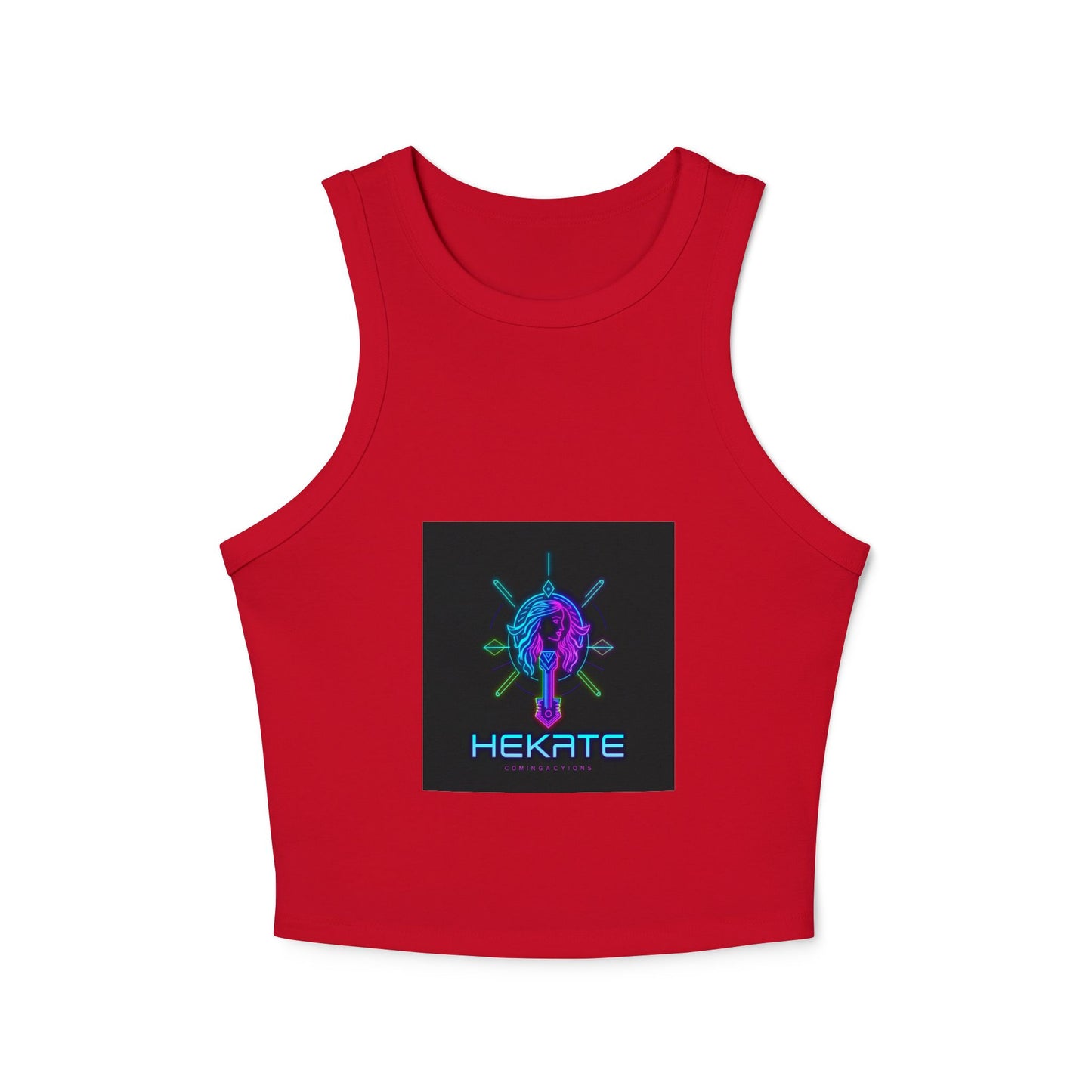 Graphic Women's Micro Rib Racer Tank Top, Comfortable Summer Top, Festival Outfit, Casual Wear, Gym Top